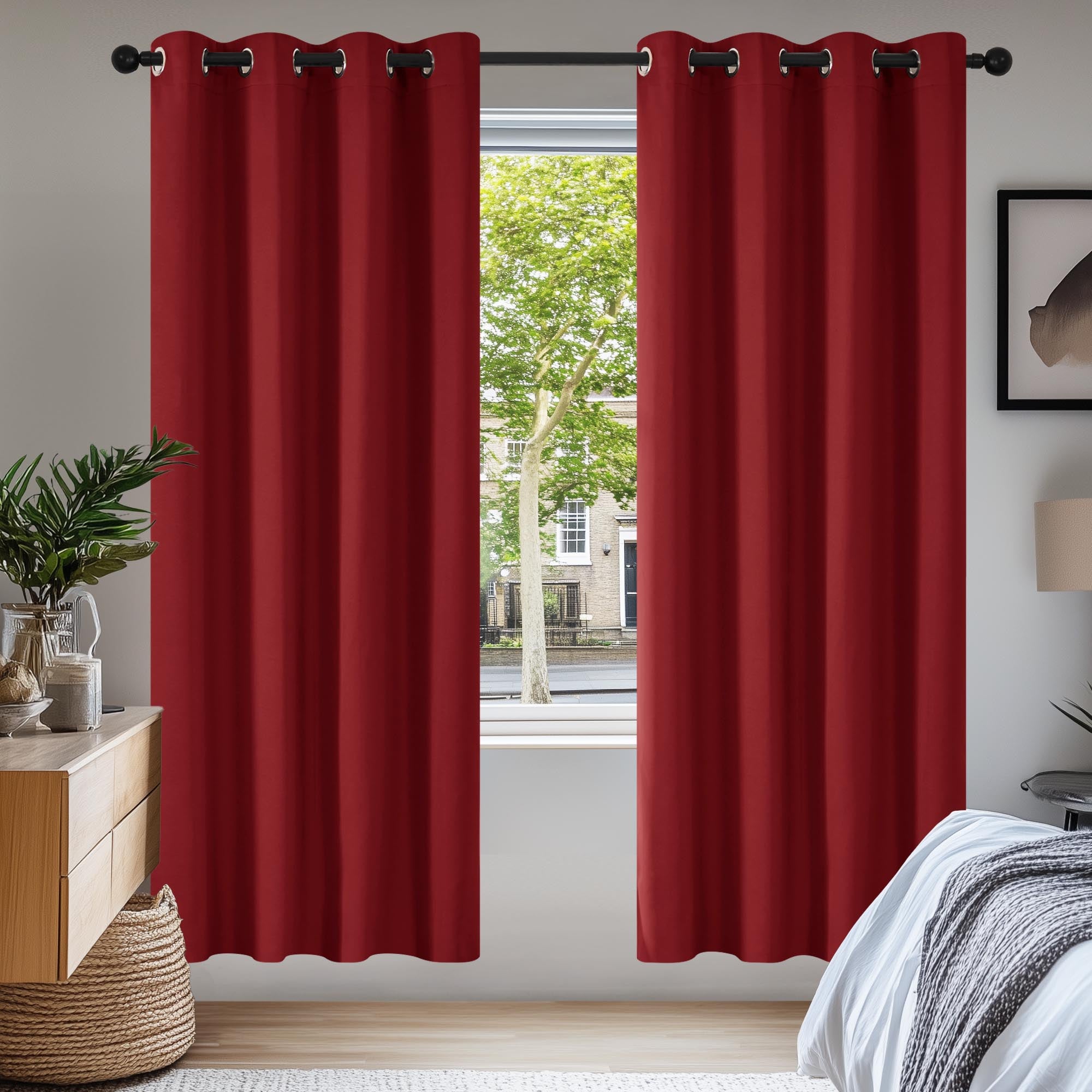 Deconovo Grommet Curtains 2 Panels, Thermal Insulated, 38"W