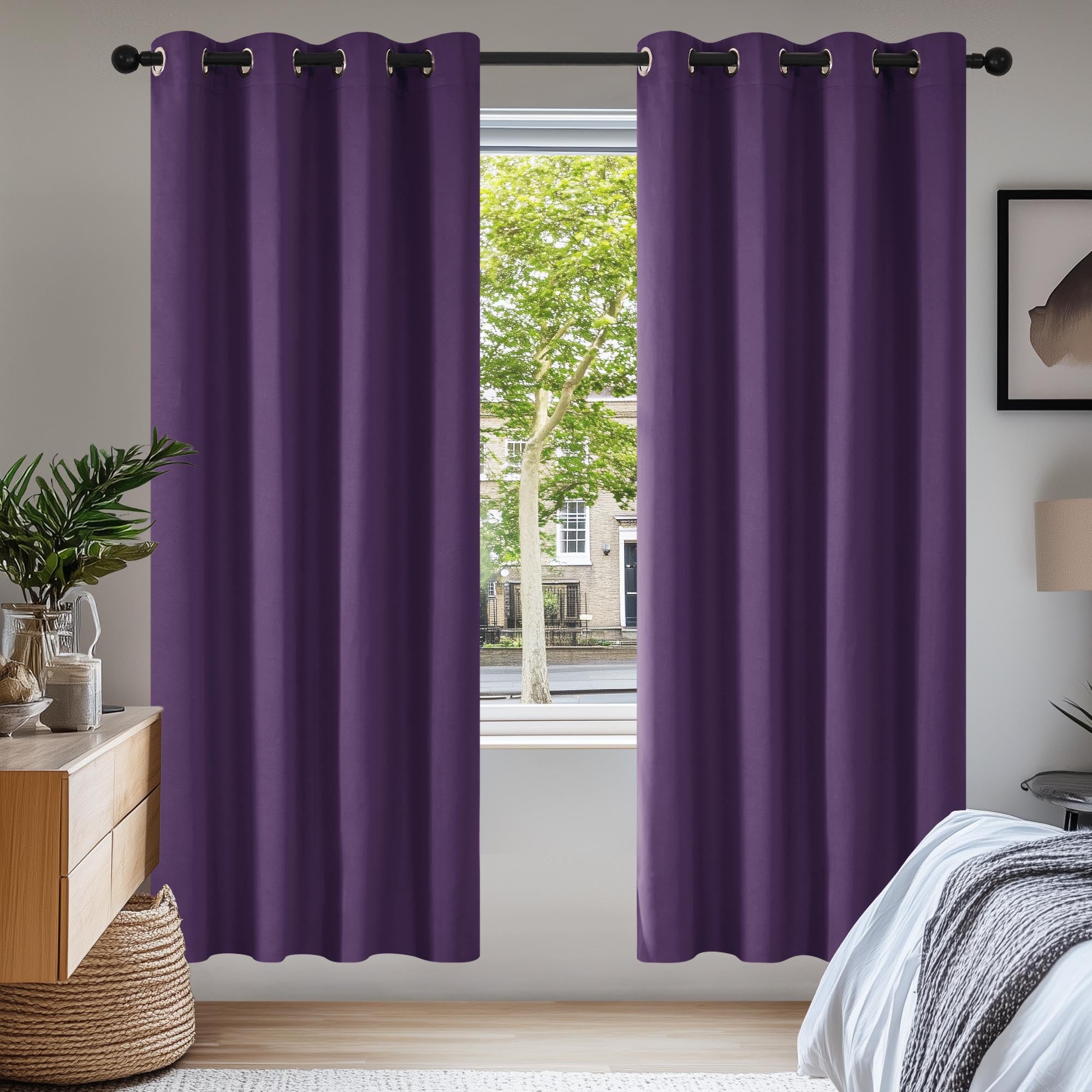 Deconovo Grommet Curtains 2 Panels, Thermal Insulated, 38"W