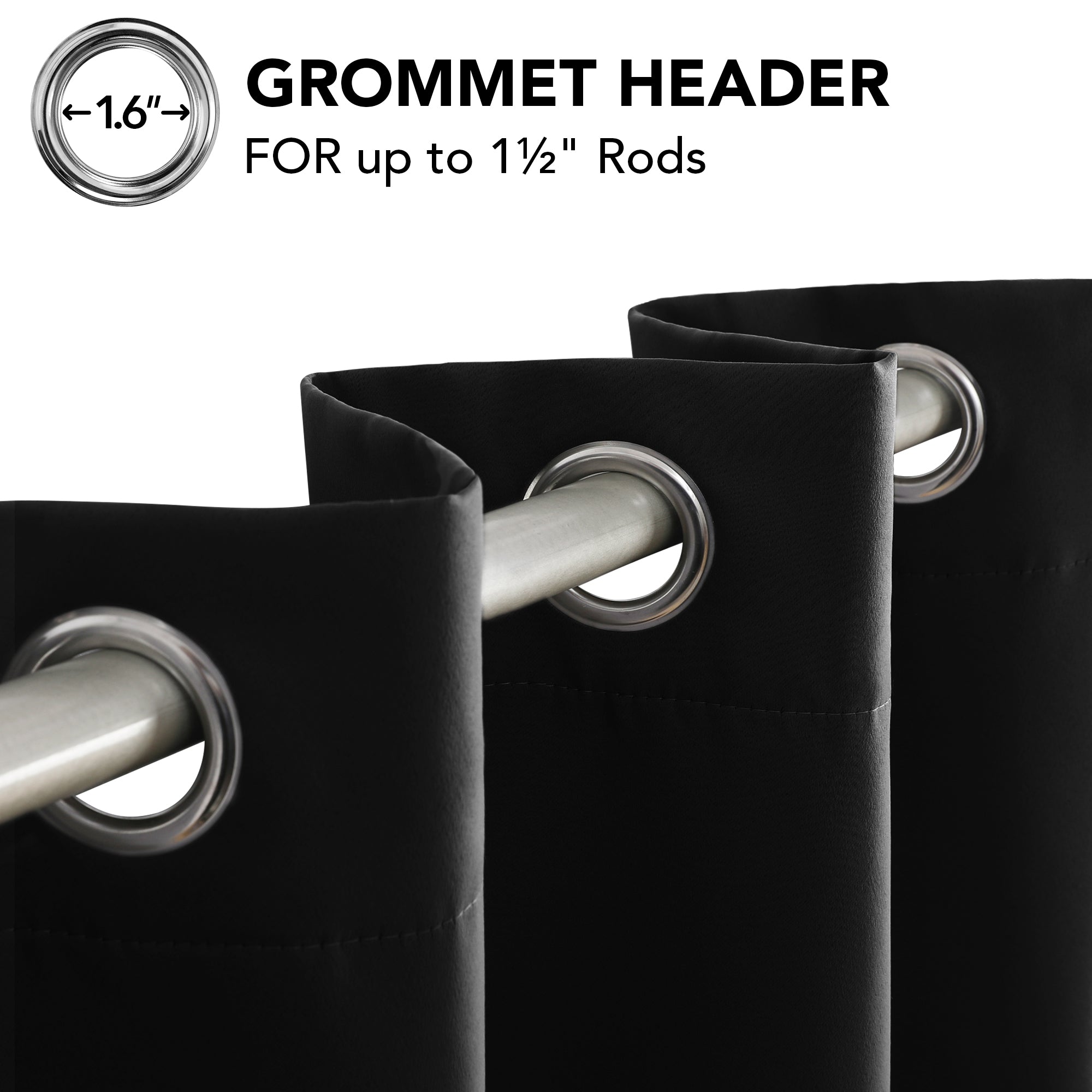 Deconovo Grommet Curtains 2 Panels, Thermal Insulated, 38"W