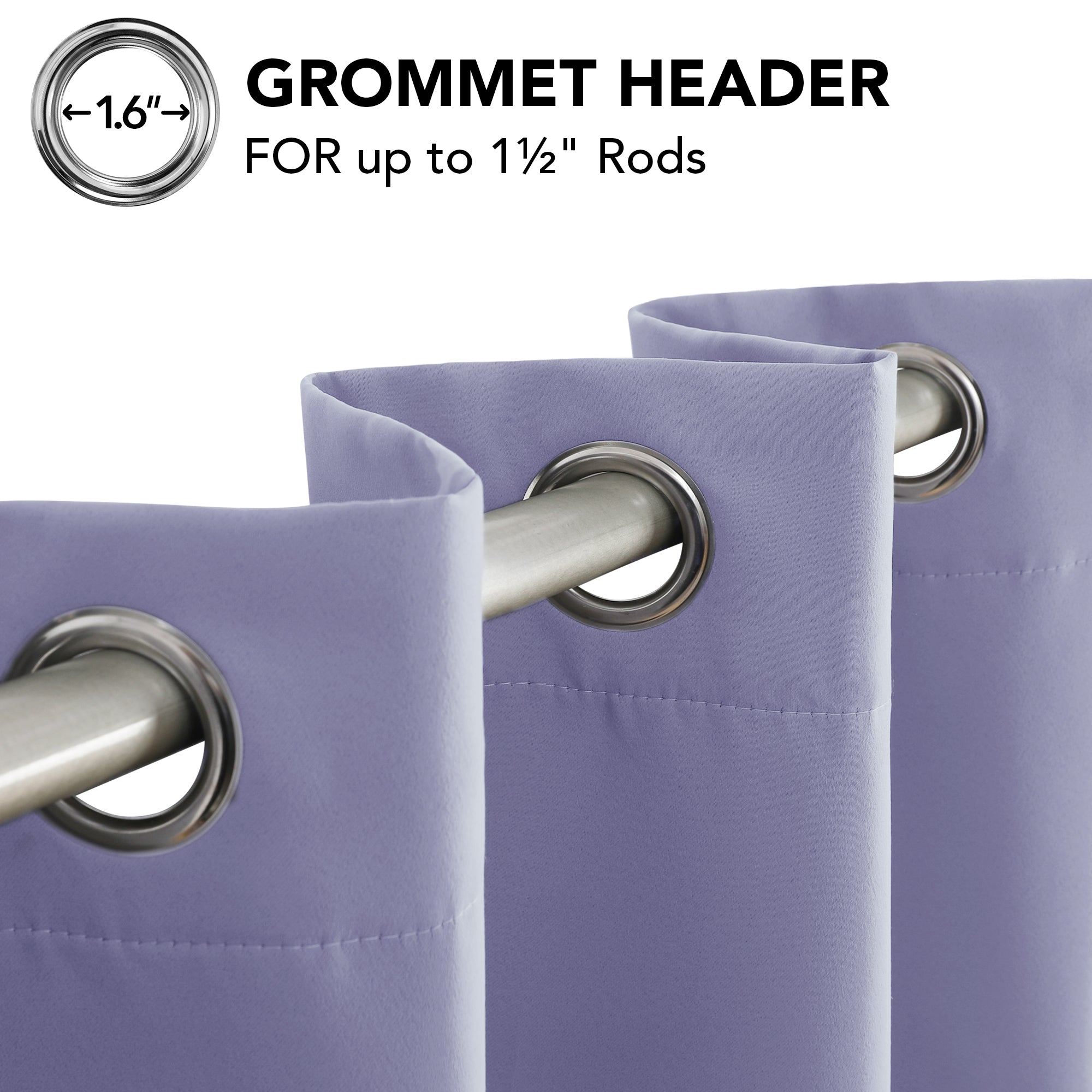 Deconovo Grommet Curtains 2 Panels, Thermal Insulated, 38"W