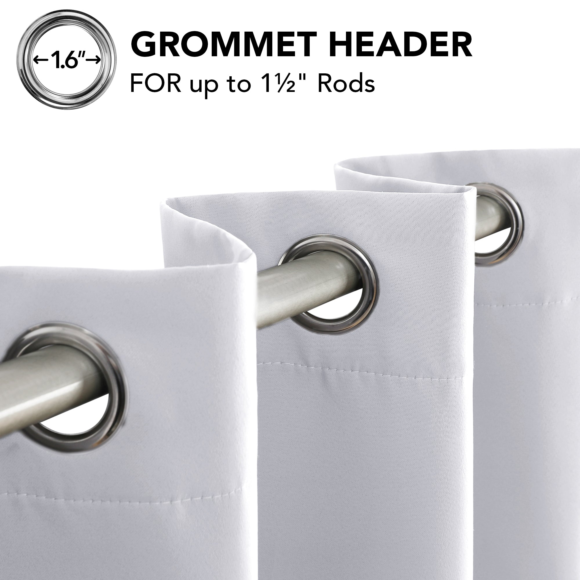 Deconovo Grommet Curtains 2 Panels, Thermal Insulated, 38"W