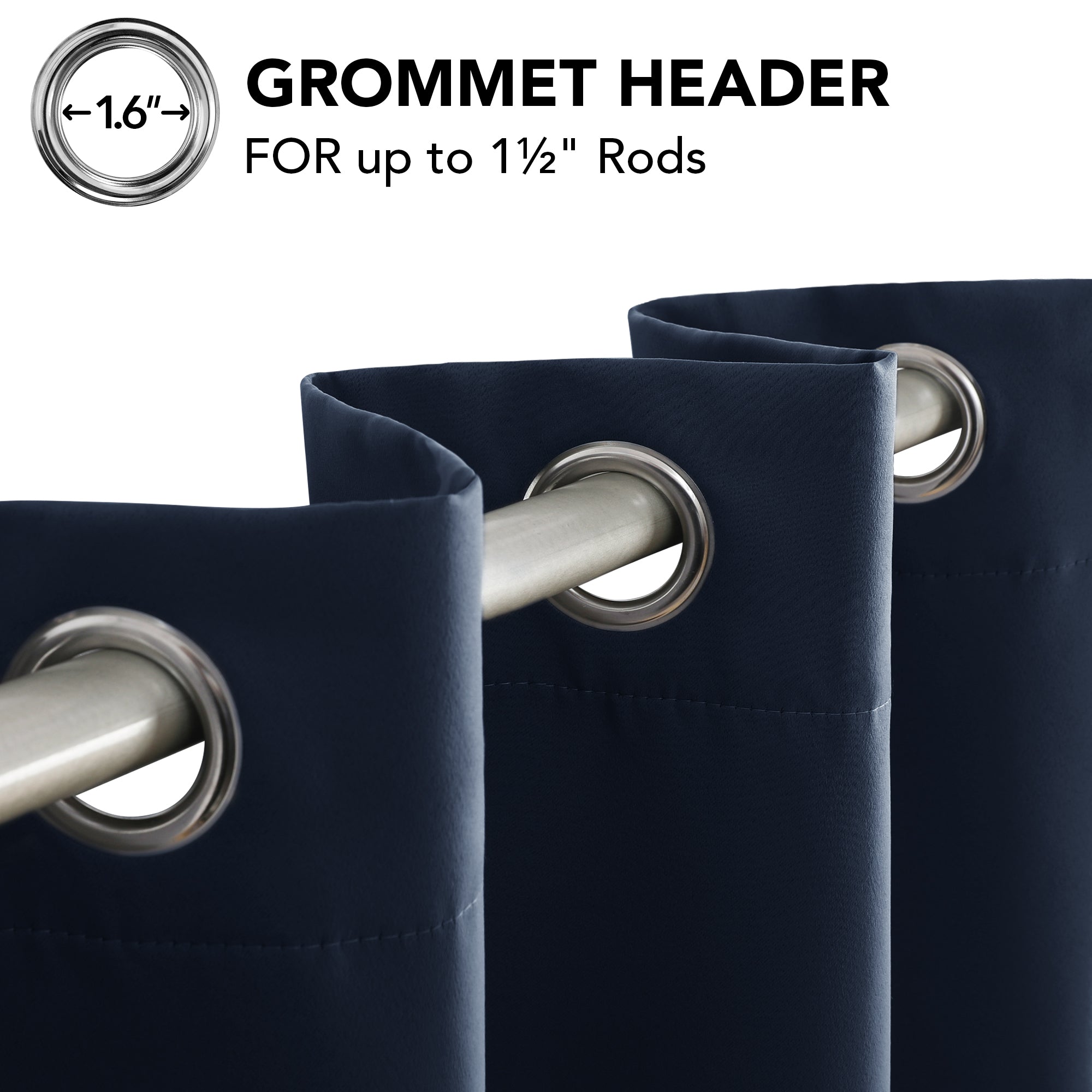 Deconovo Grommet Curtains 2 Panels, Thermal Insulated, 38"W