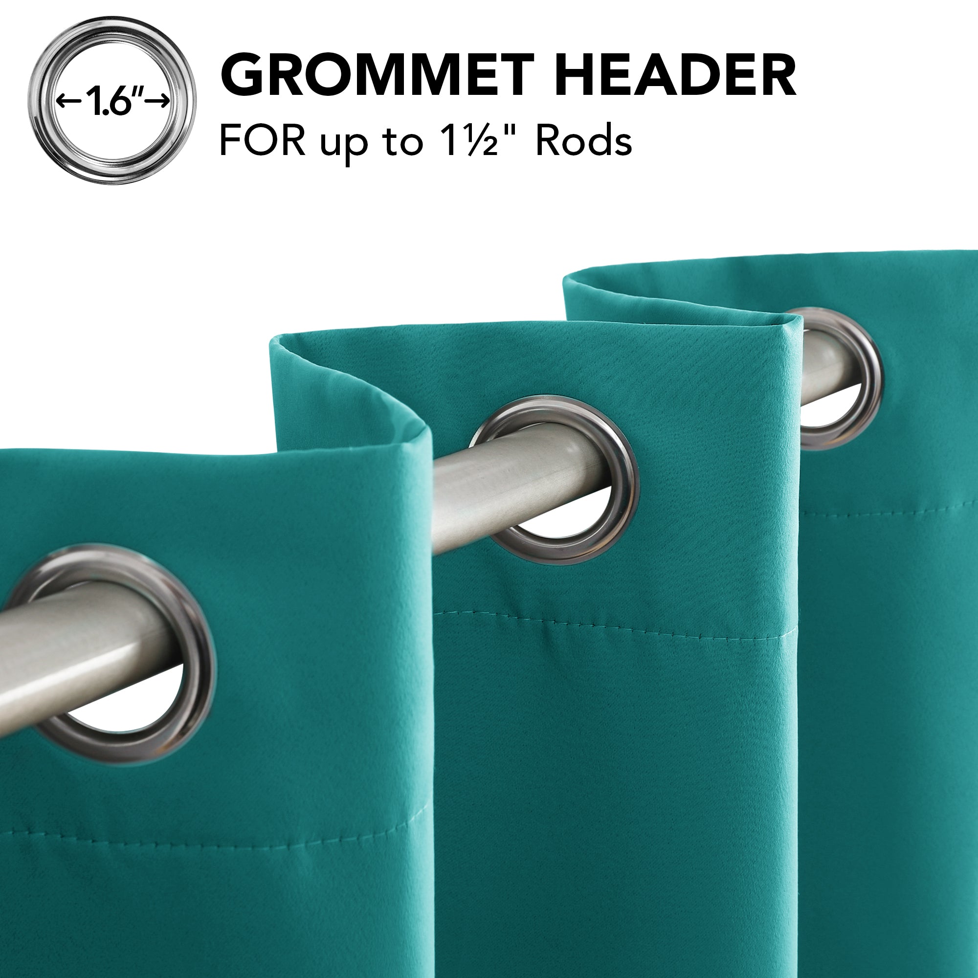 Deconovo Grommet Curtains 2 Panels, Thermal Insulated, 38"W