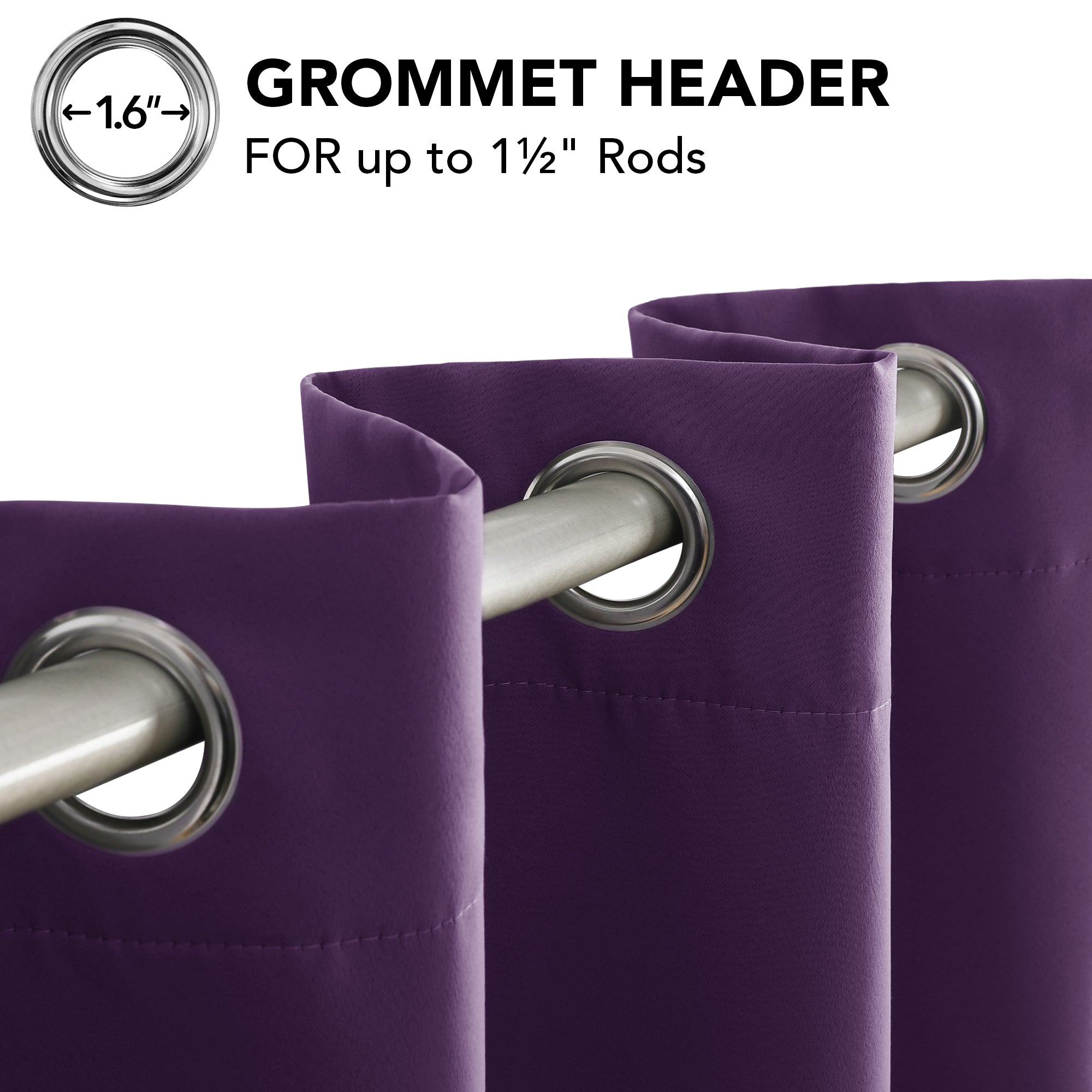 Deconovo Grommet Curtains 2 Panels, Thermal Insulated, 38"W