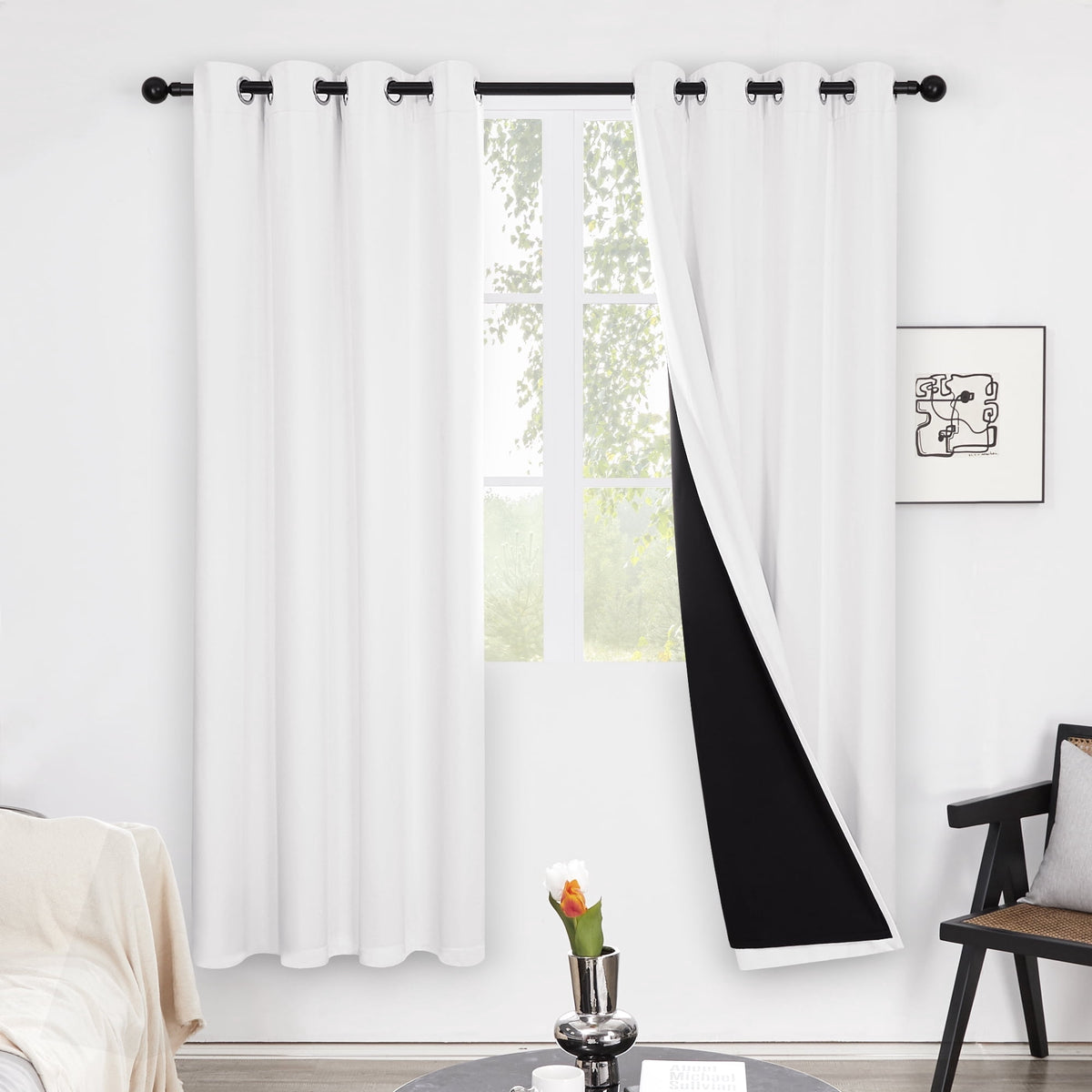 ZOPZO Curtains & Valances, White