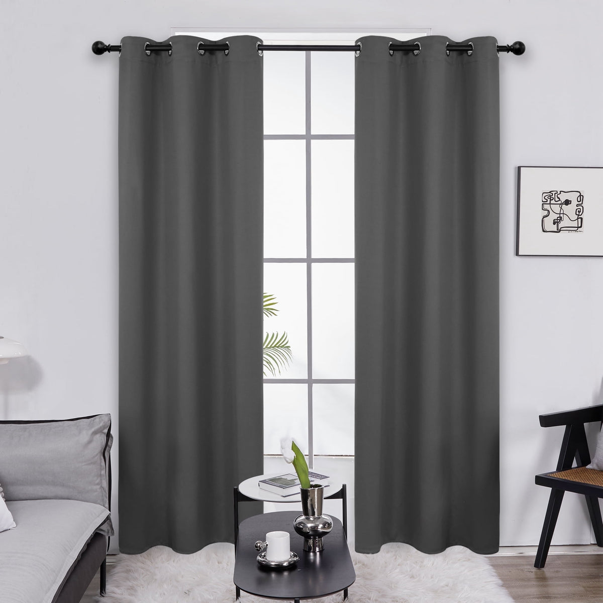 ZOPZO blackout curtain, Dark Gray, 42W x 84L inches, 1 panel