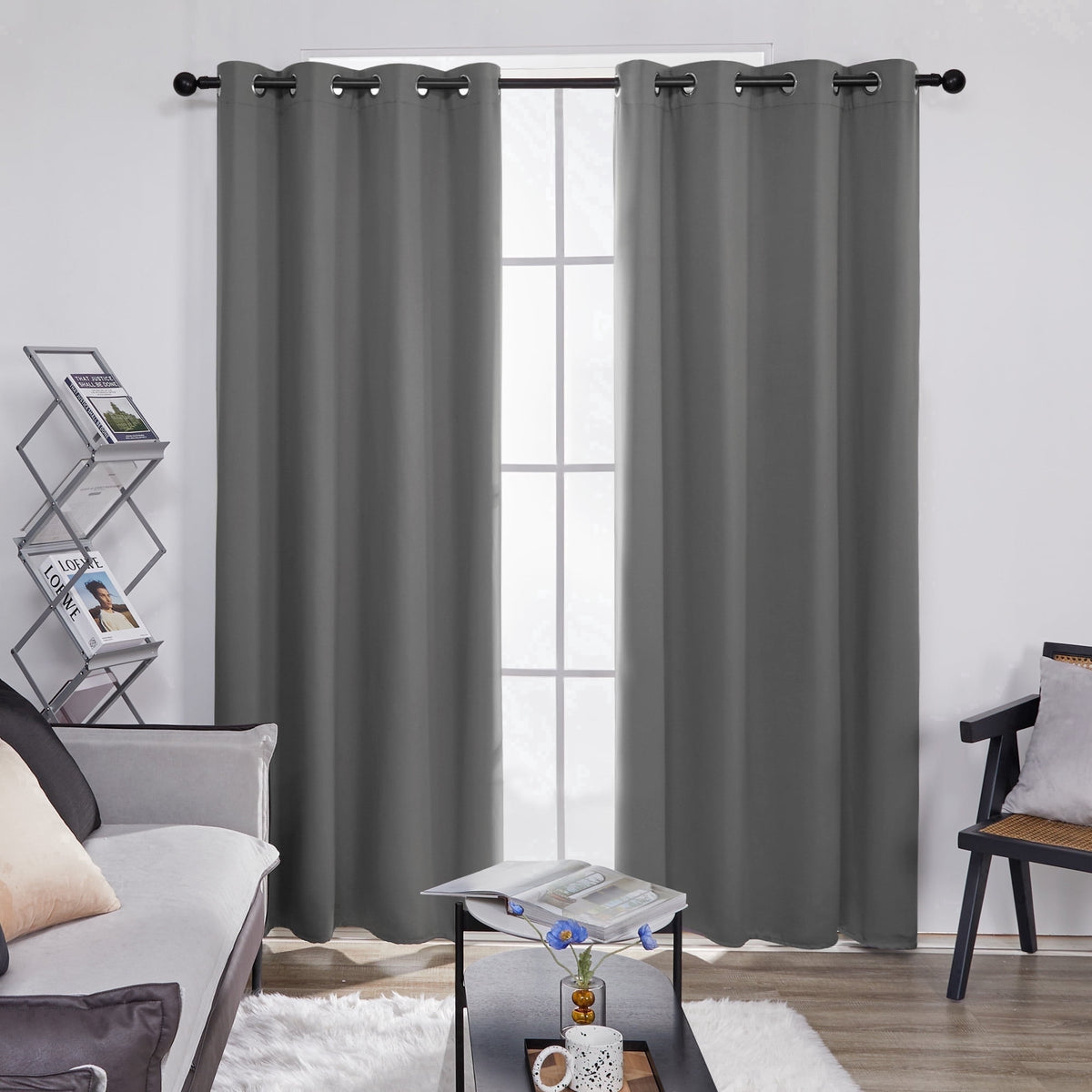 ZOPZO Curtains & Valances, Light Gray