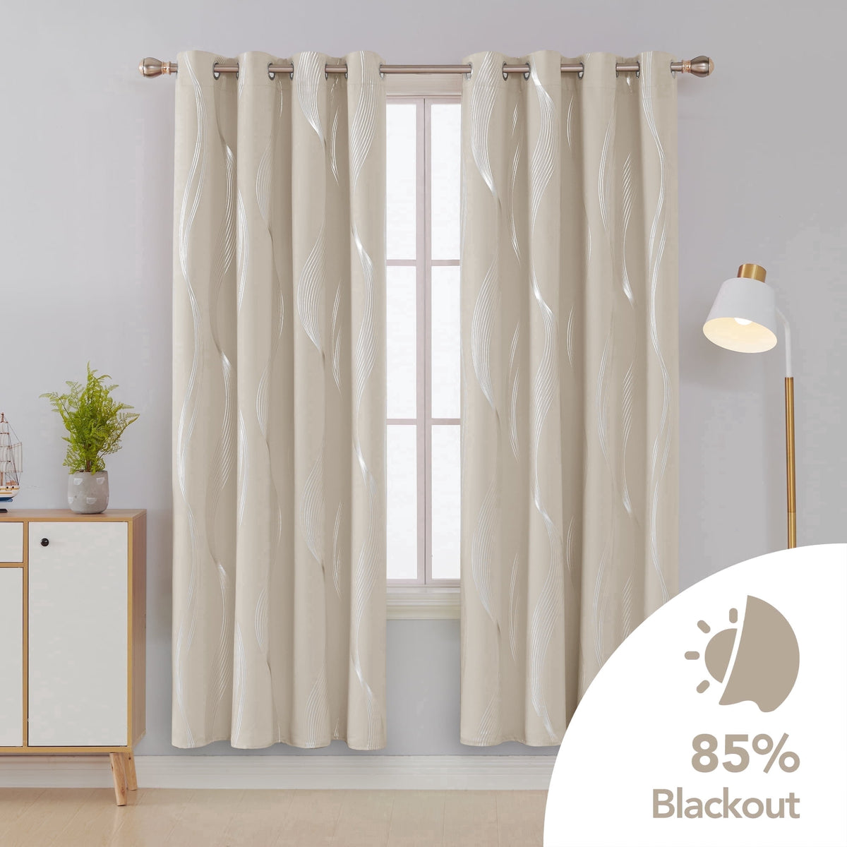 ZOPZO Curtains & Valances, Light Beige