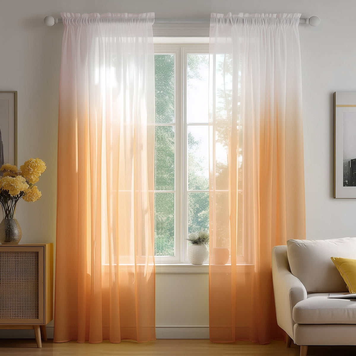 ZOPZO Curtains & Valances, Orange