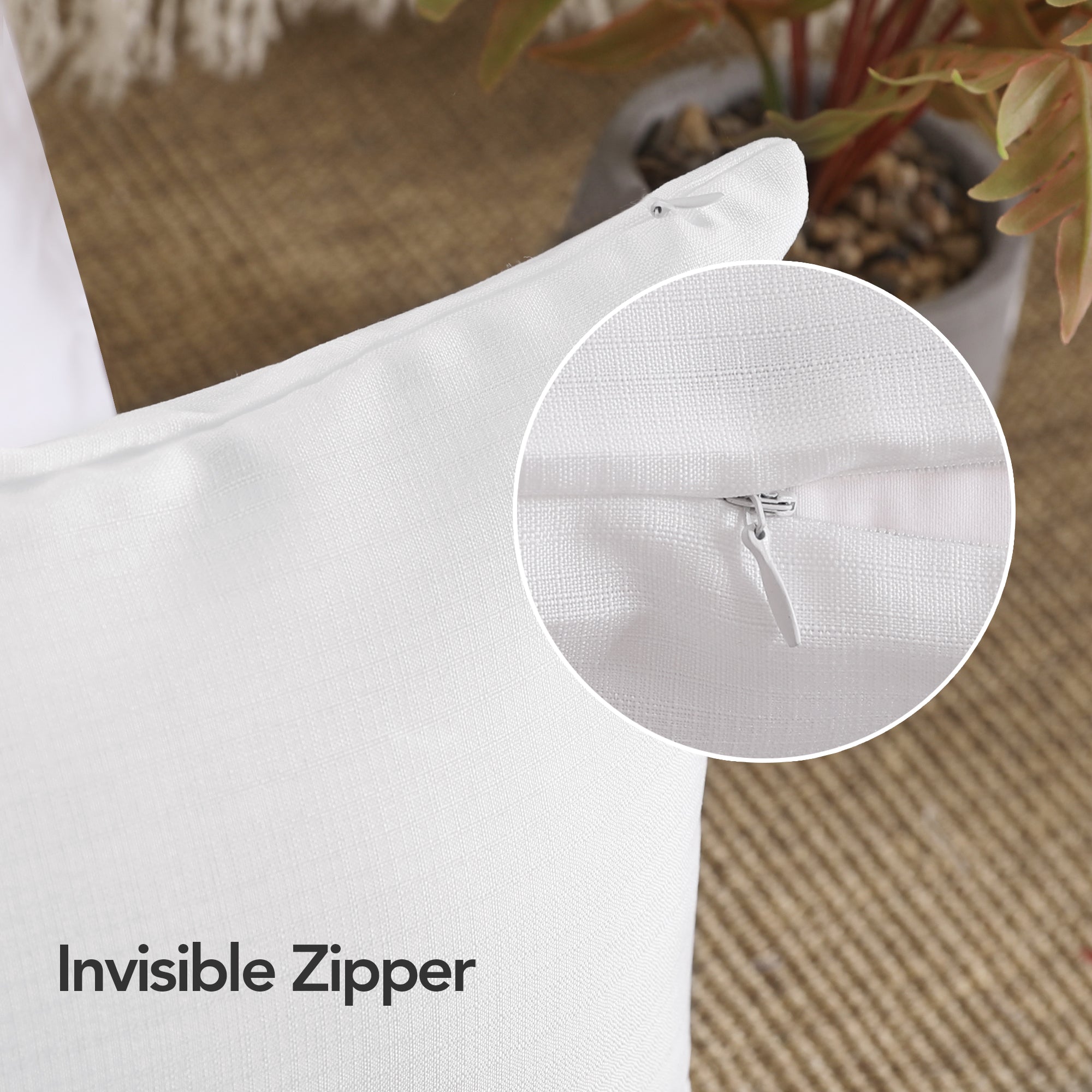 Deconovo 4 Pack Faux Linen Pillow Covers with Hidden Zipper