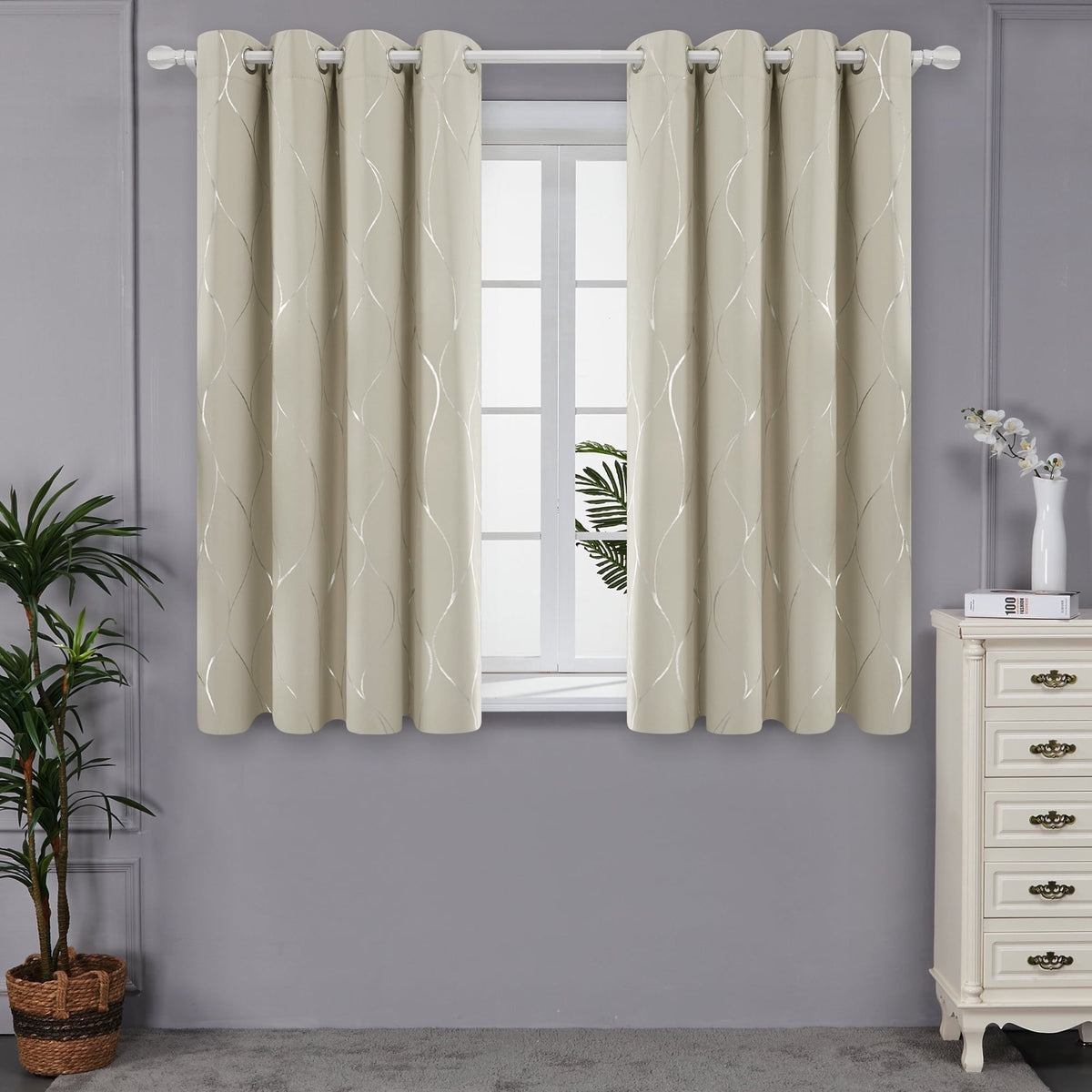 ZOPZO Curtains & Valances, Light Beige