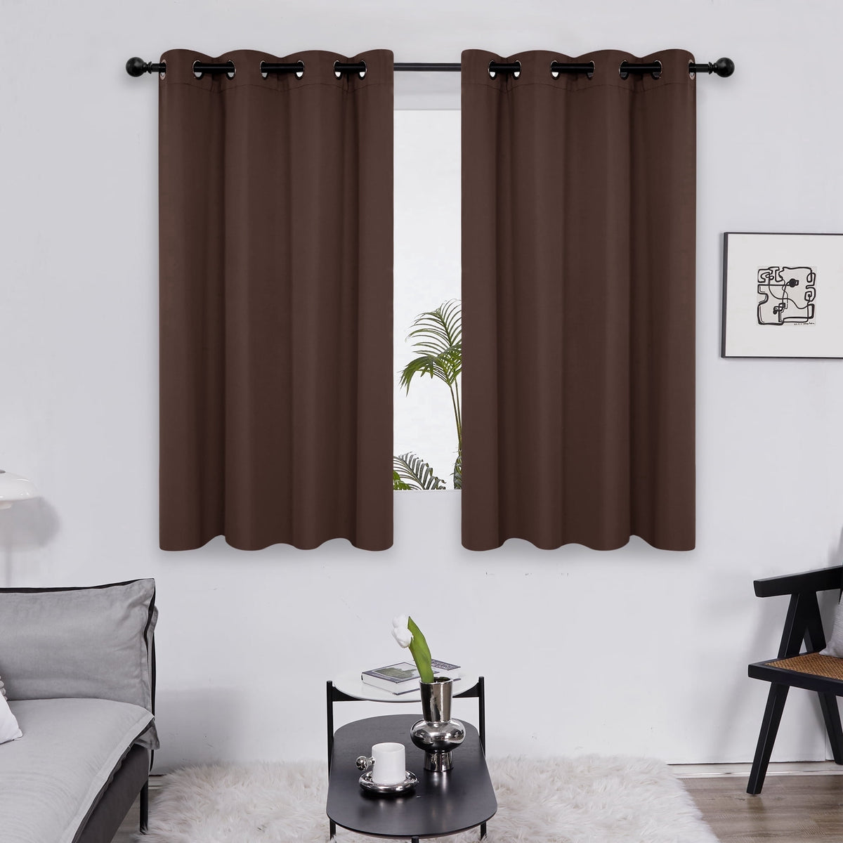 ZOPZO Curtains & Valances, Chocolate