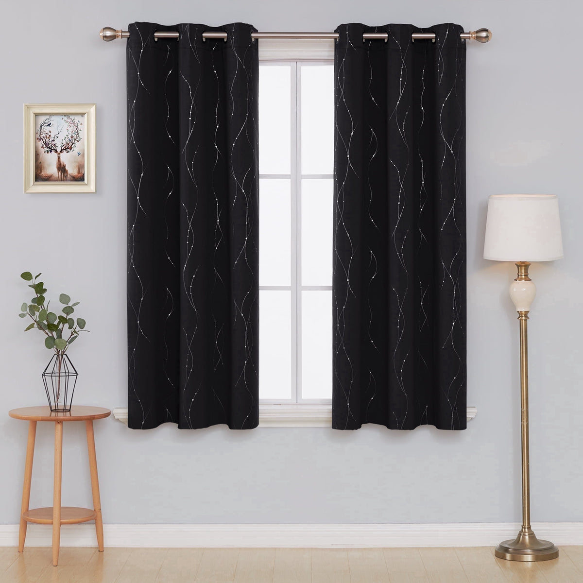 ZOPZO Curtains & Valances, Black