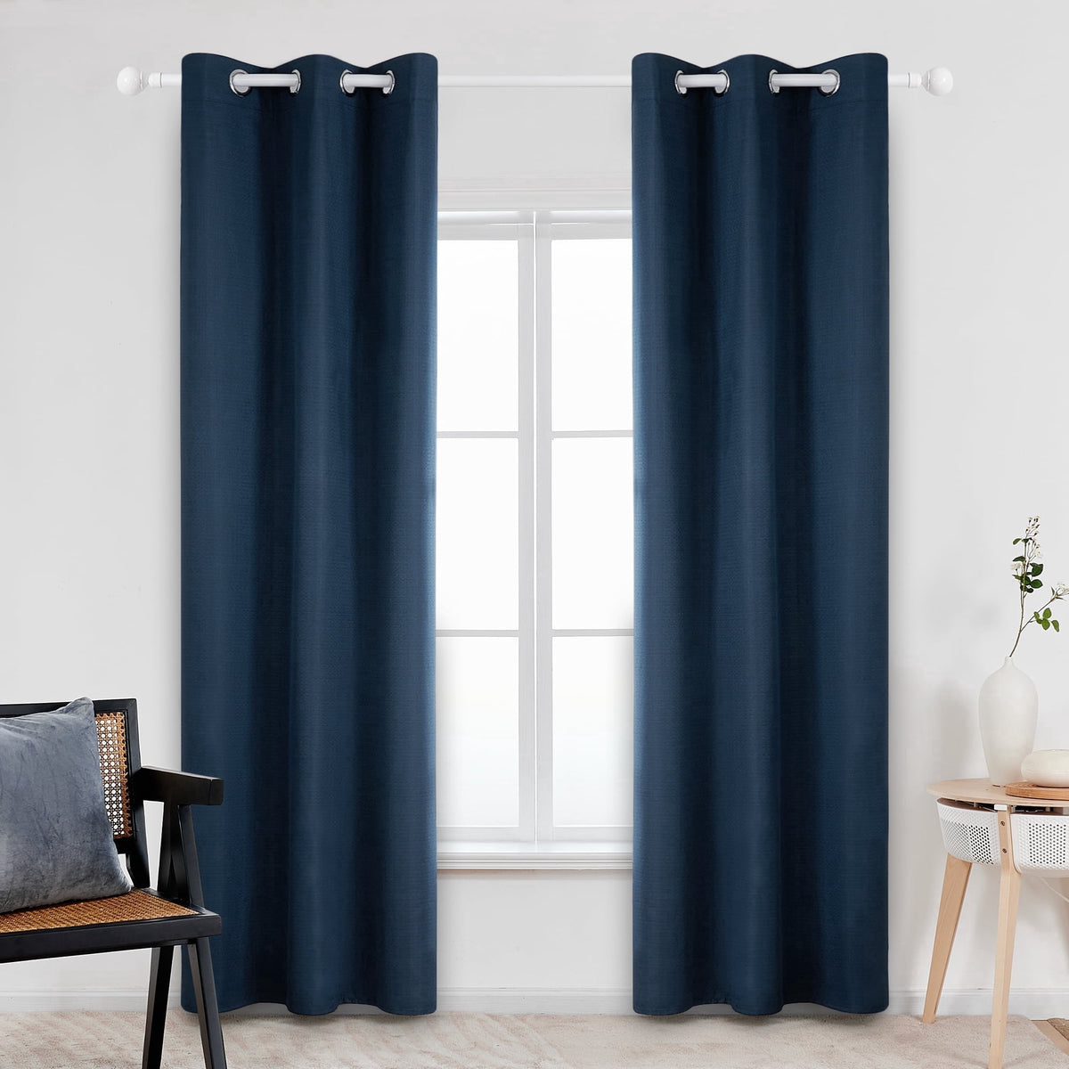 ZOPZO Curtains & Valances, Navy Blue
