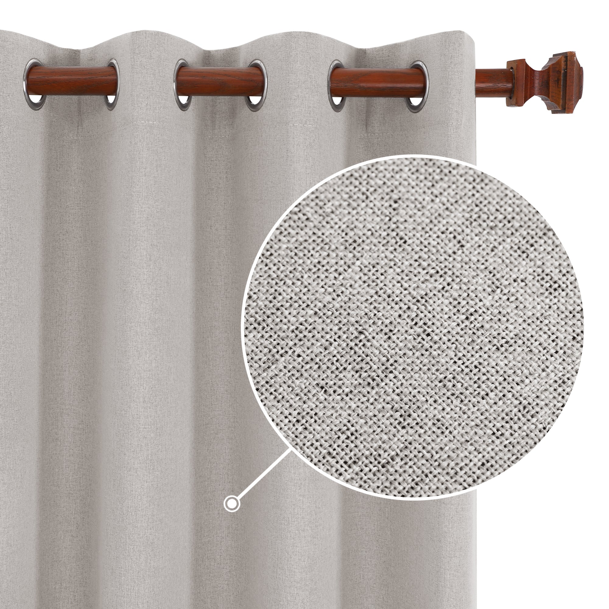 Deconovo 100% Blackout Faux Linen Curtains 2 Panels – Multiple Sizes