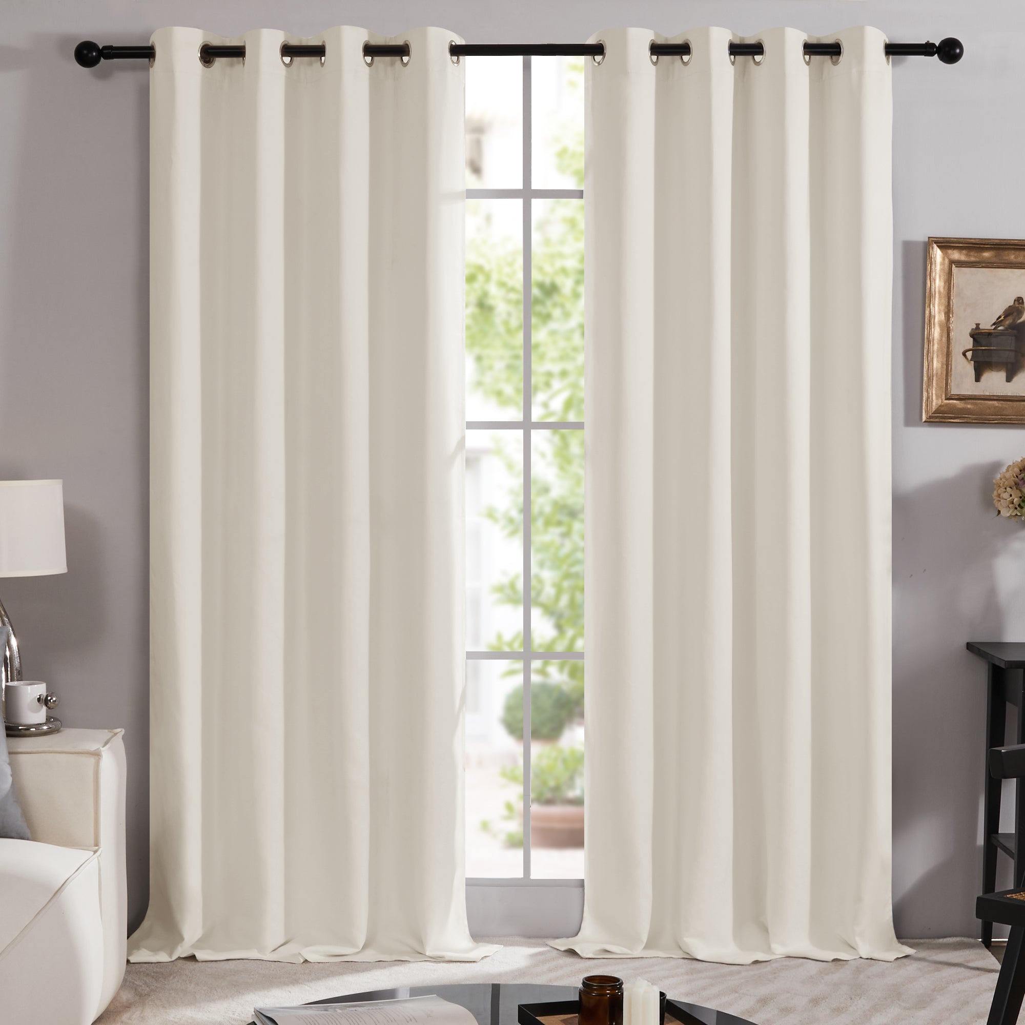 Deconovo Blackout Curtains Thermal Insulated Noise Reducing Bedroom Window Panels with Liner Grommet Top 2 Pack