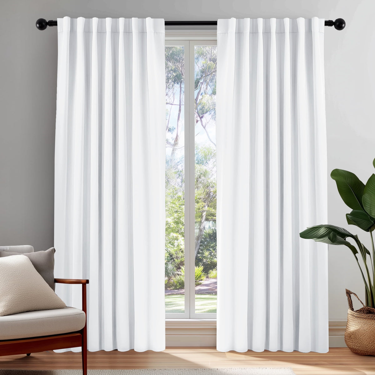 ZOPZO Curtains & Valances, Pure White