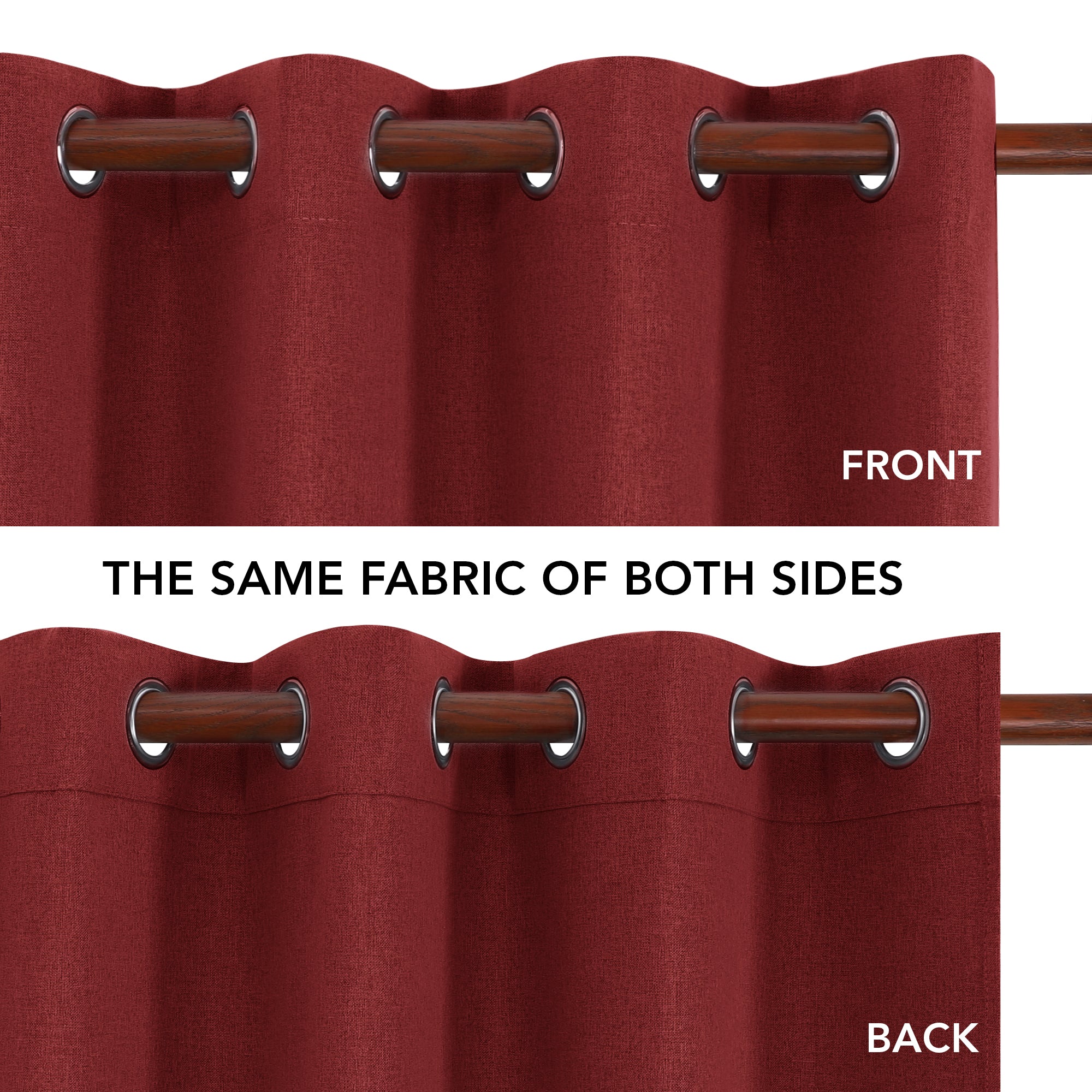 Deconovo 100% Blackout Faux Linen Curtains 2 Panels – Multiple Sizes
