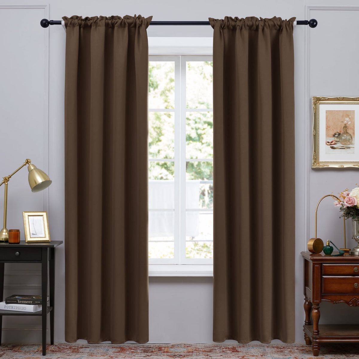 ZOPZO Curtains & Valances, Brown