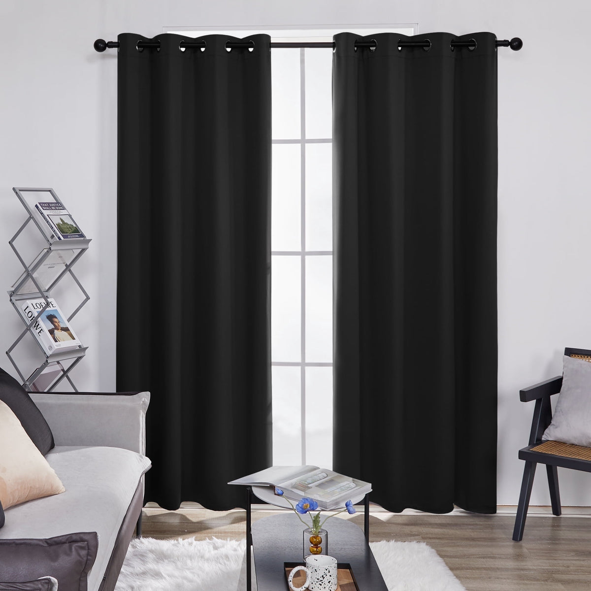 ZOPZO Curtains & Valances, Black