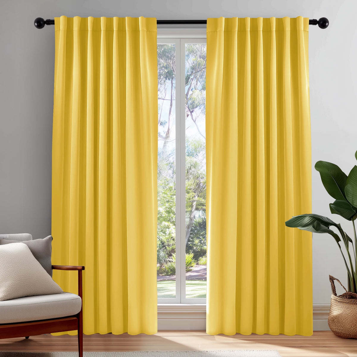 ZOPZO Curtains & Valances, Lemon Yellow