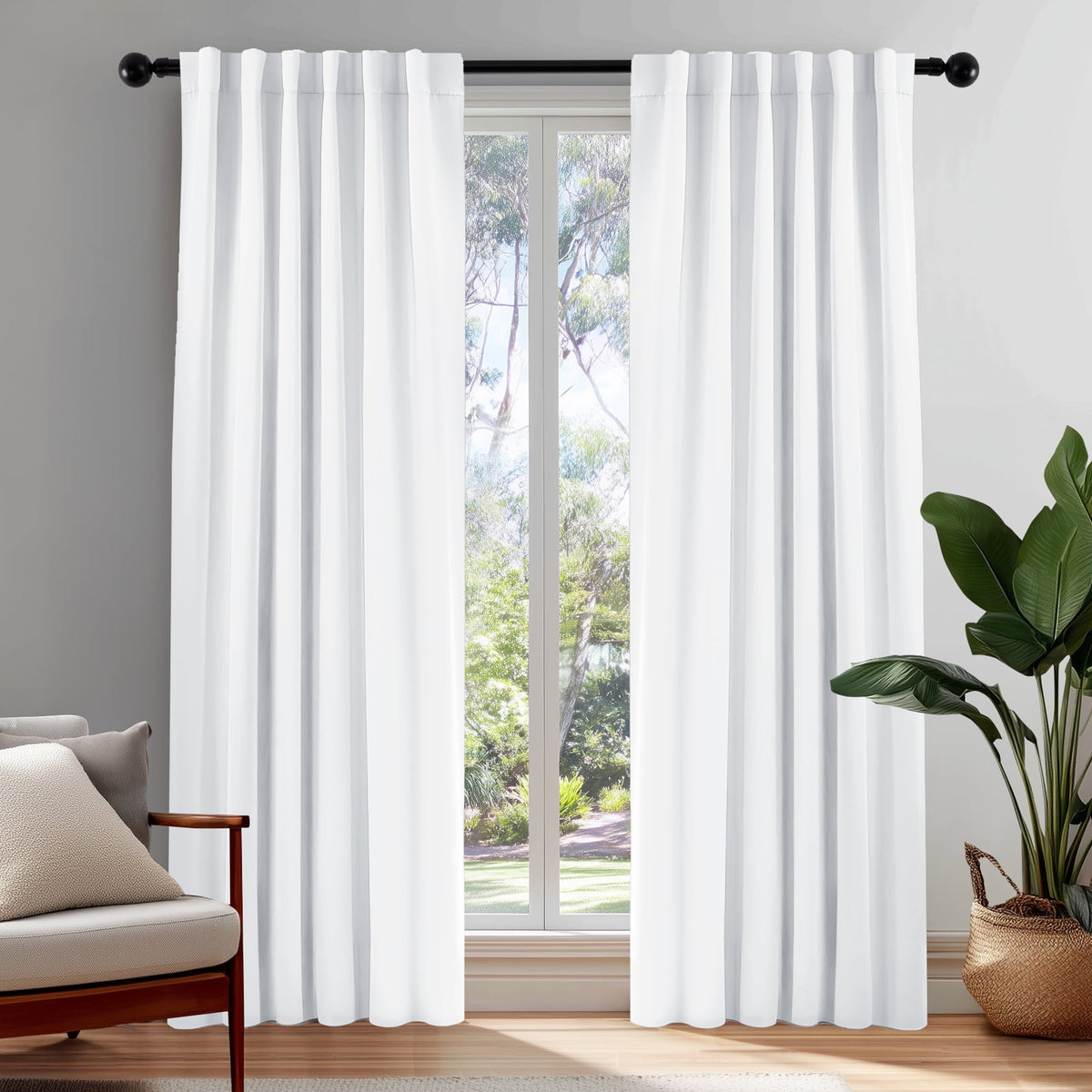 ZOPZO Curtains & Valances, Pure White