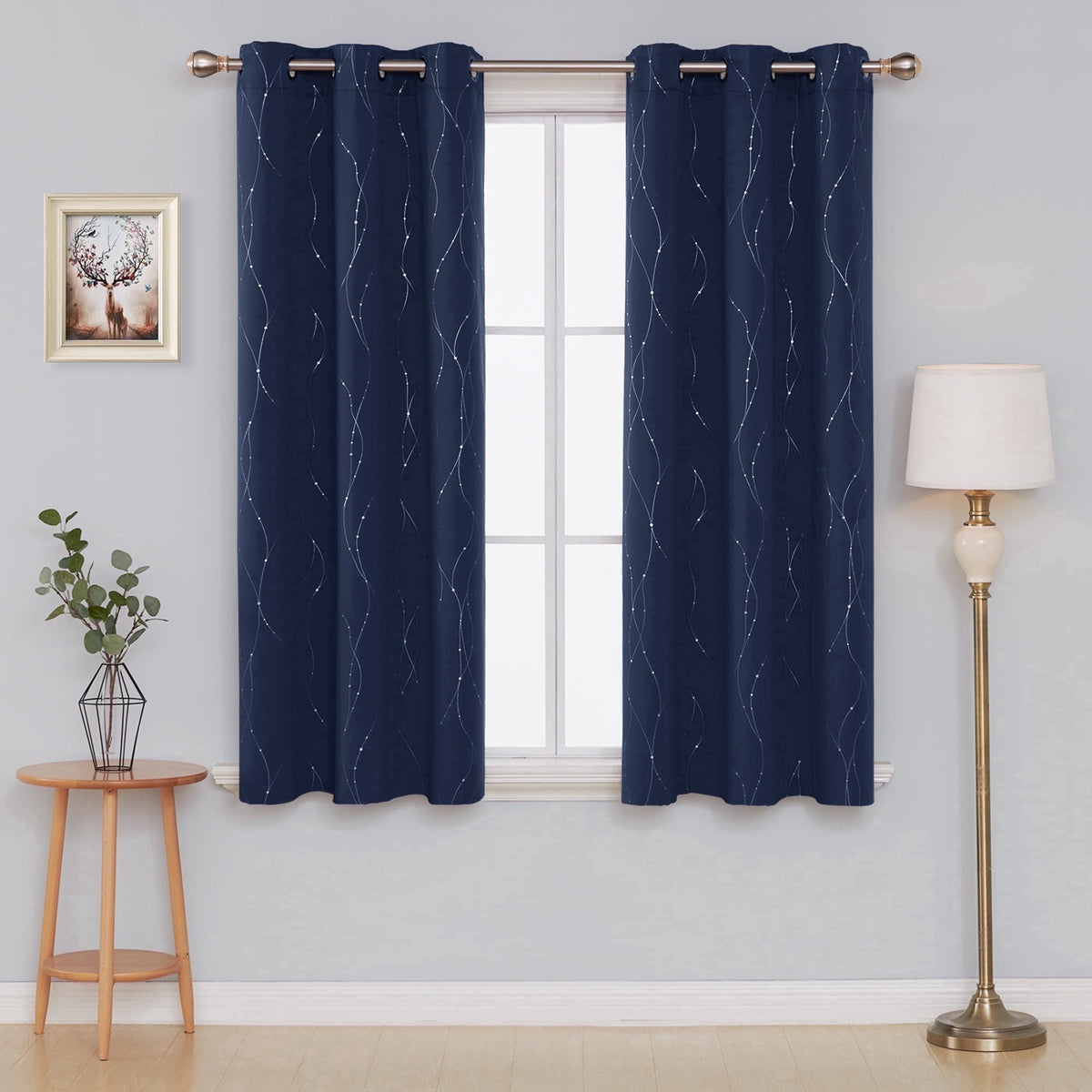 ZOPZO Curtains & Valances, Navy Blue