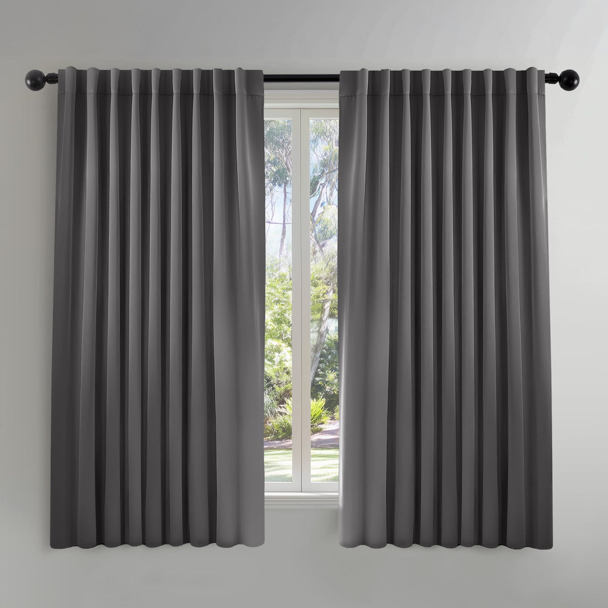 ZOPZO Curtains & Valances, Dark Gray