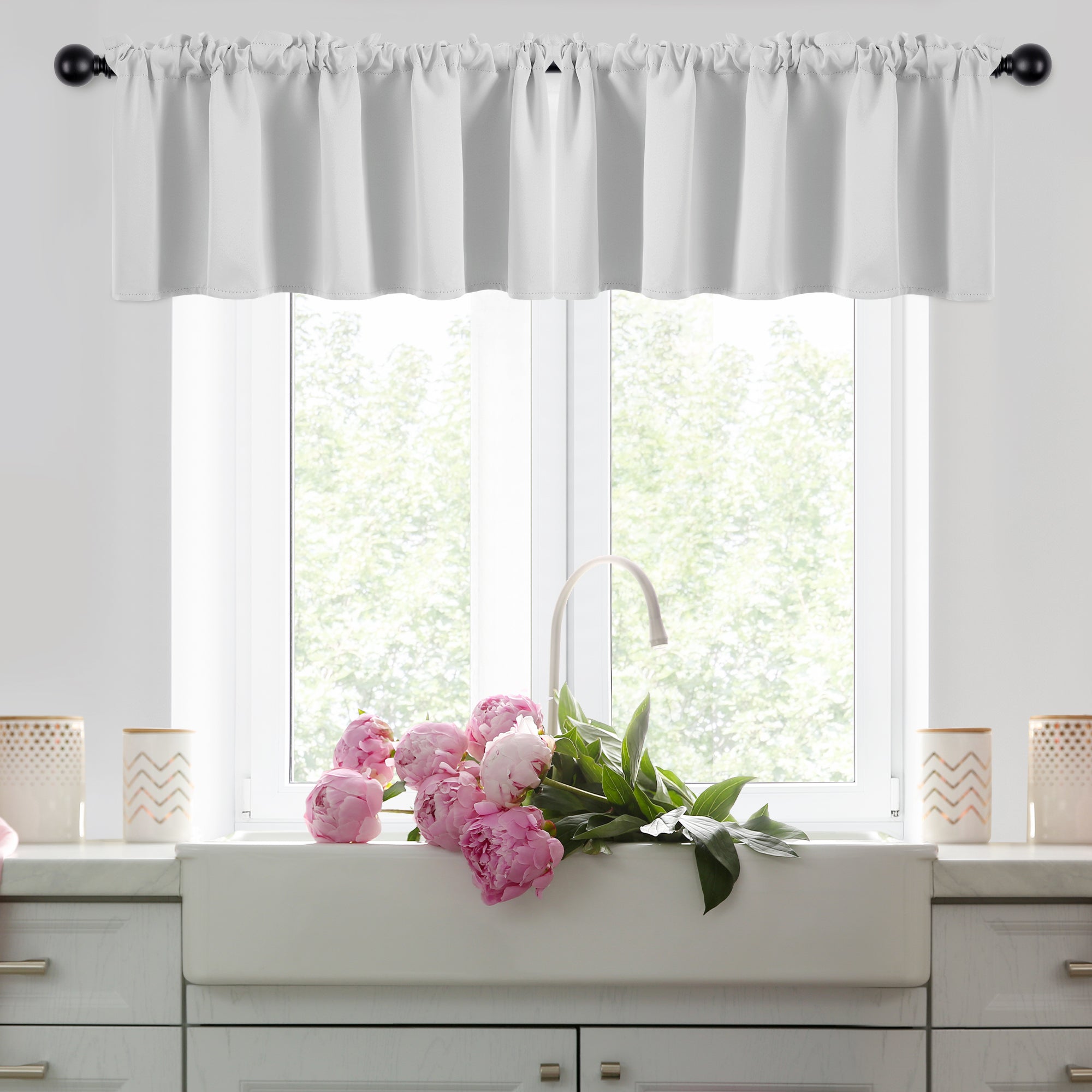 Deconovo Room Darkening Rod Pocket Window Valance – 1 Panel