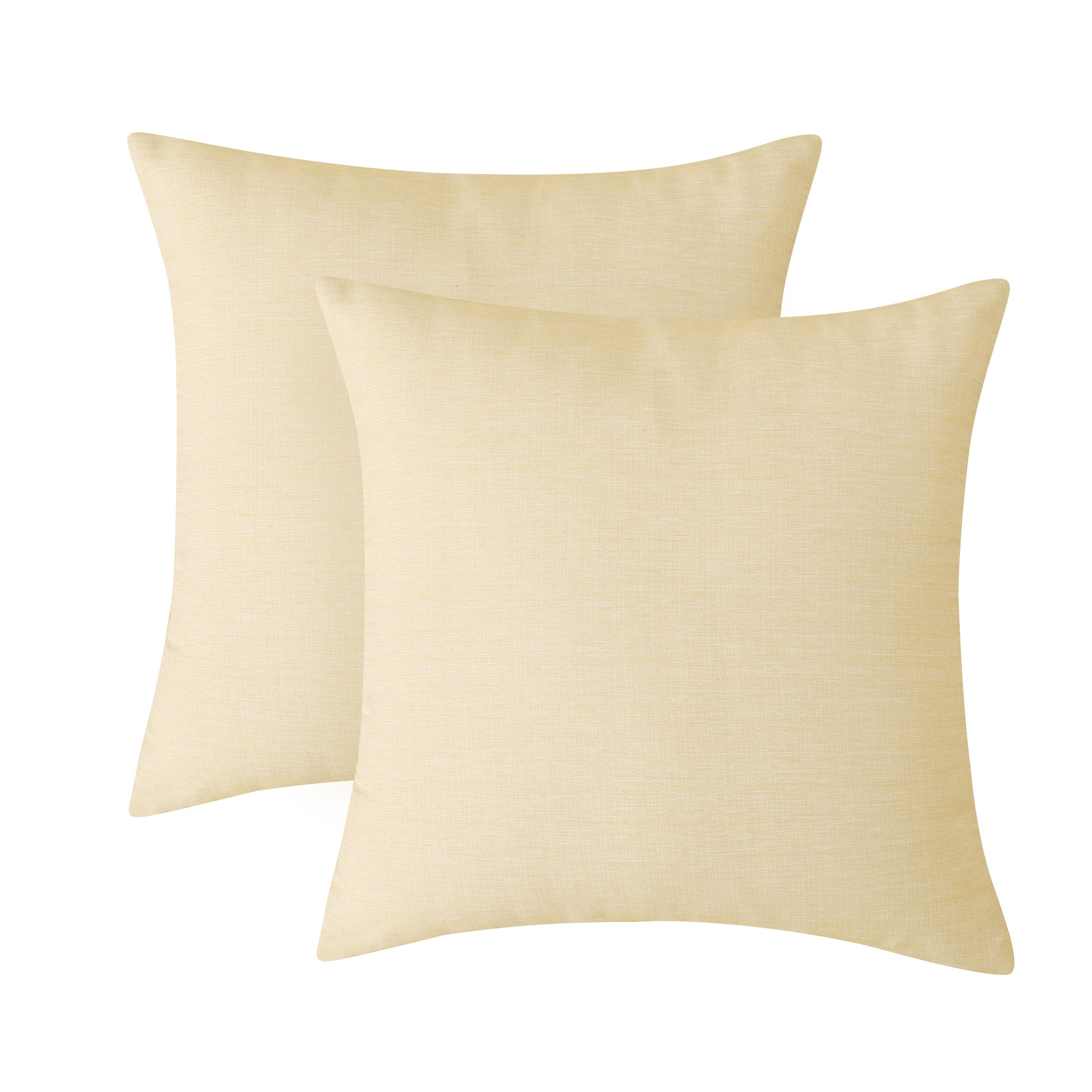 Deconovo Faux Linen Cushion Covers, Set of 2, Light Blue ¨C Eco-Friendly, Machine Washable, Decorative Pillow Covers for Sofa