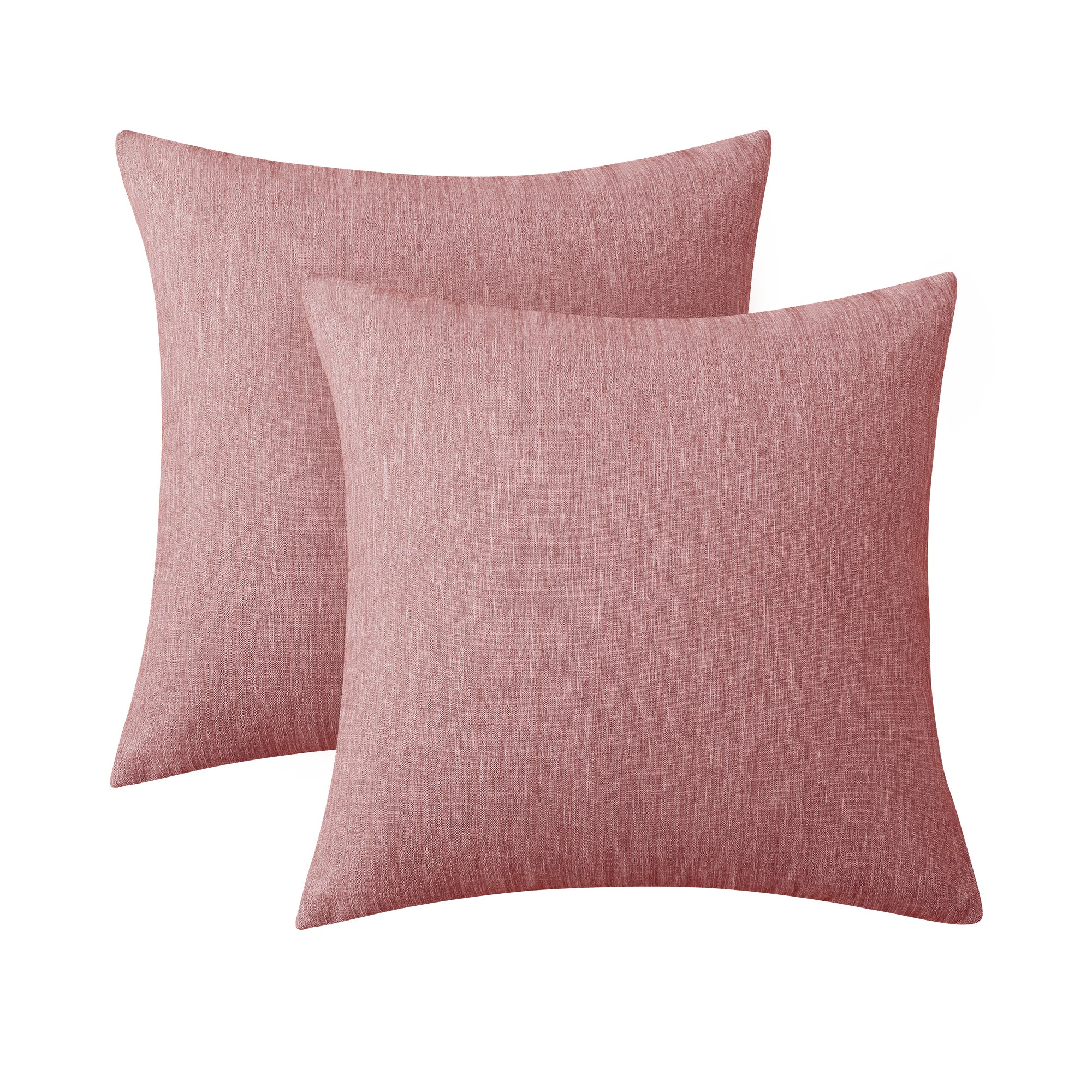 Deconovo Faux Linen Cushion Covers, Set of 2, Light Blue ¨C Eco-Friendly, Machine Washable, Decorative Pillow Covers for Sofa