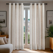 Deconovo Living Room and Bedroom Window Treatment in Soft Faux Linen with Light Filtering Design, 2 Panels