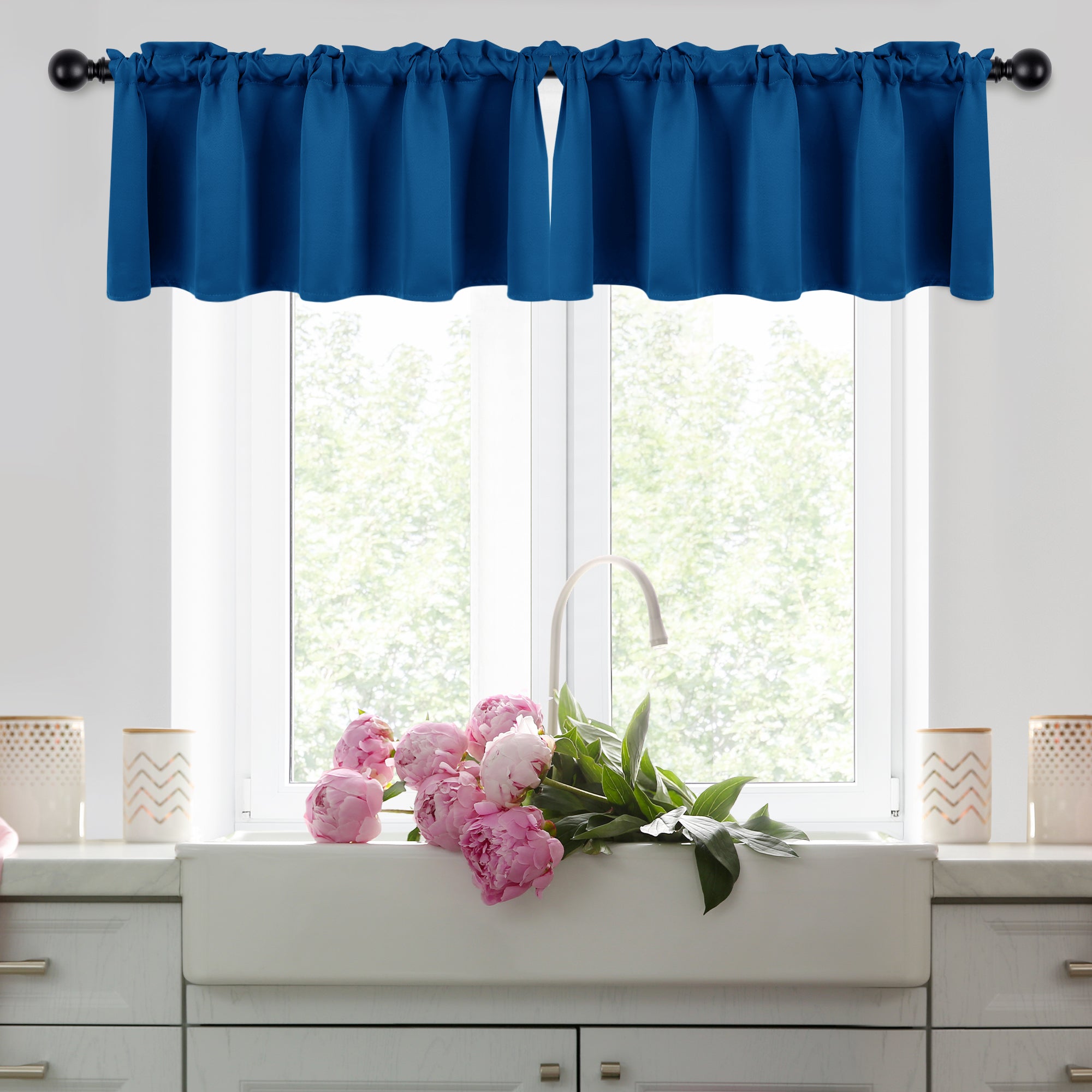 Deconovo Room Darkening Rod Pocket Window Valance – 1 Panel