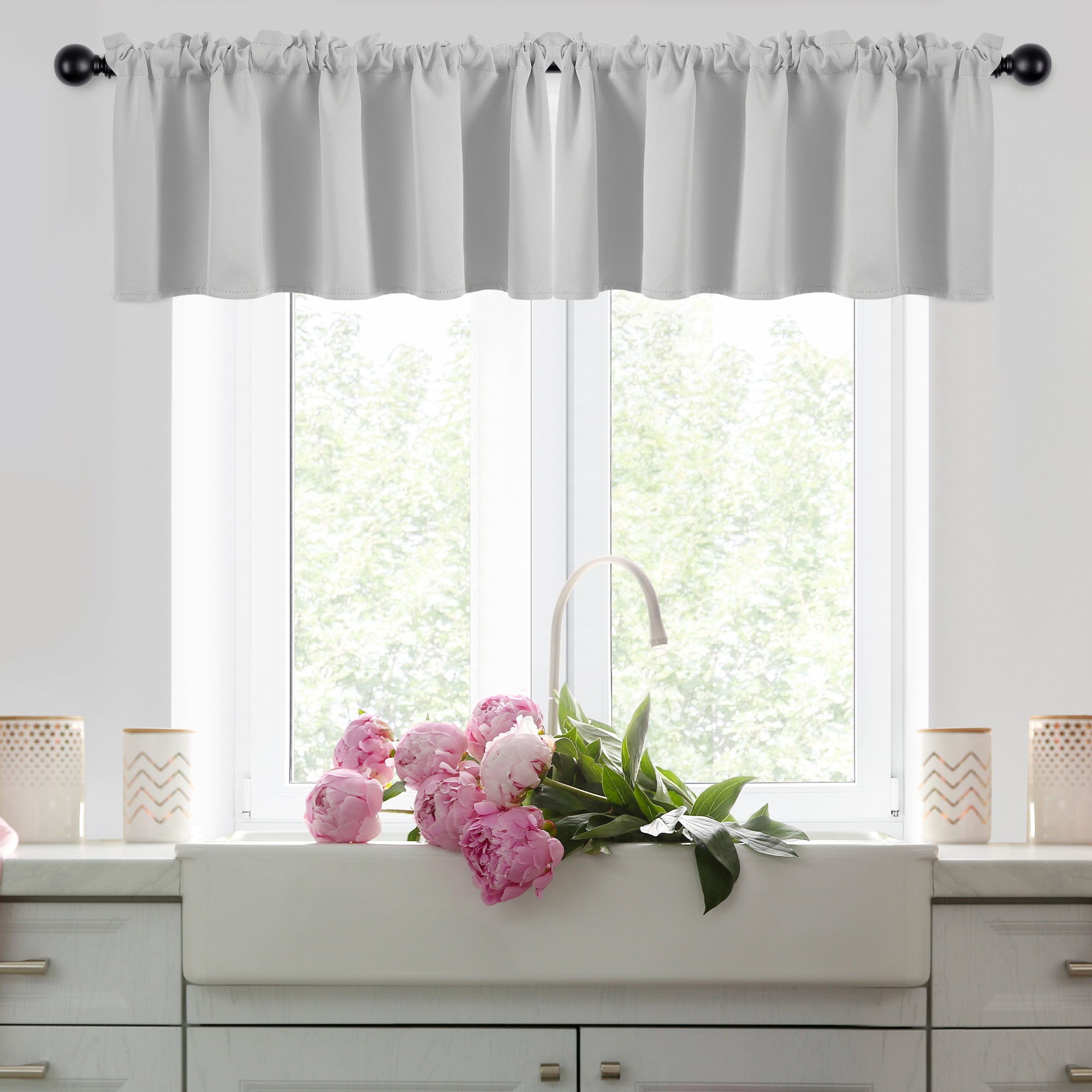 Deconovo Room Darkening Rod Pocket Window Valance – 1 Panel