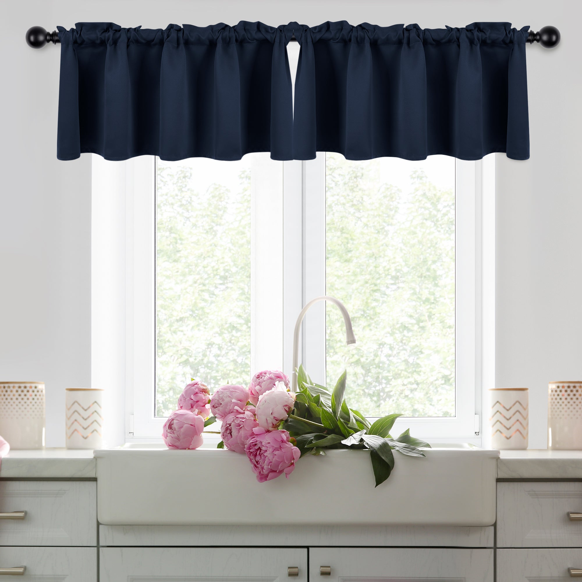 Deconovo Room Darkening Rod Pocket Window Valance – 1 Panel