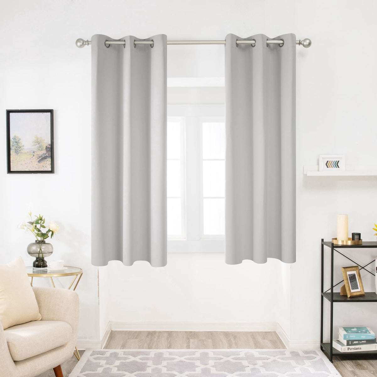 ZOPZO Curtains & Valances, Grayish White