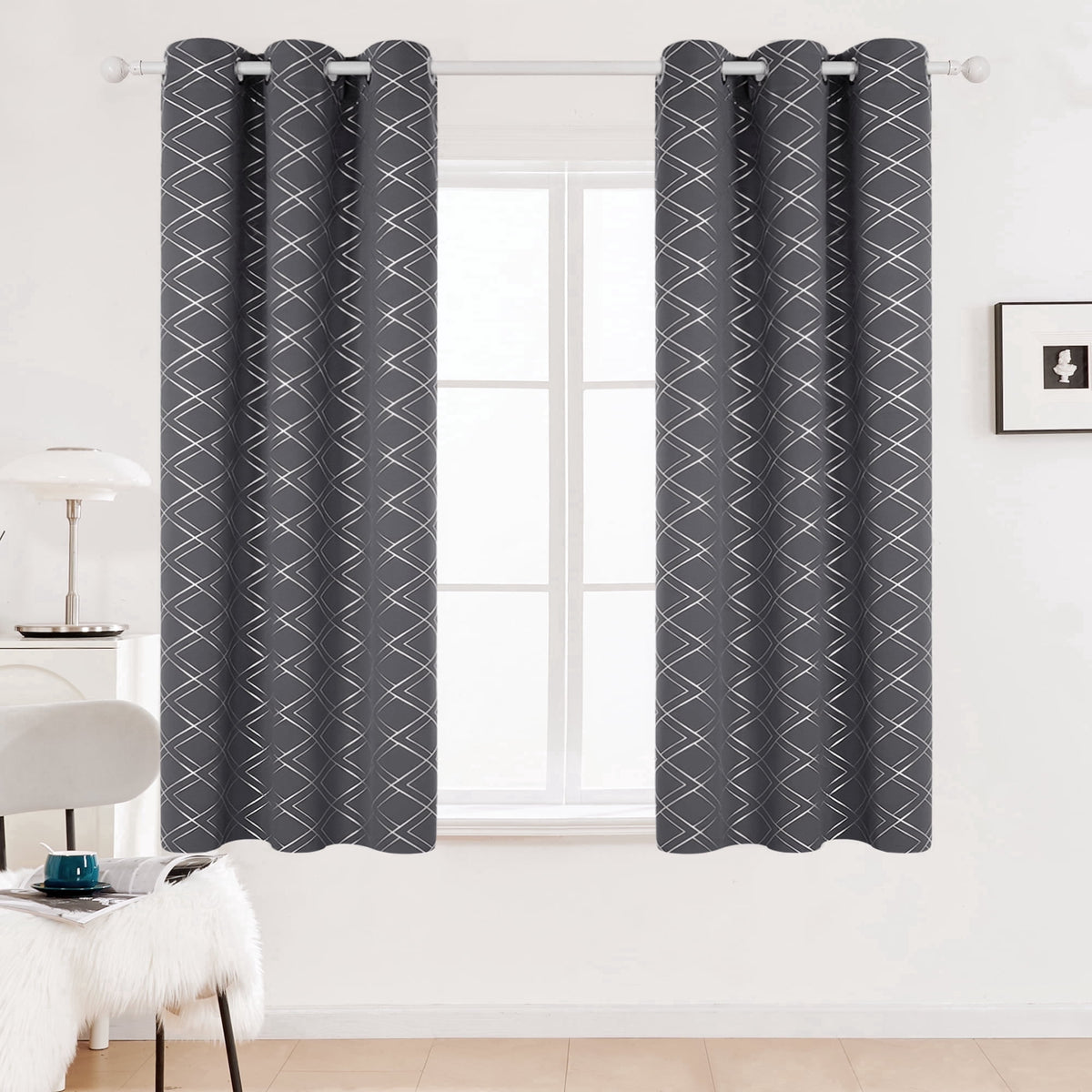 ZOPZO Curtains & Valances, Dark Gray