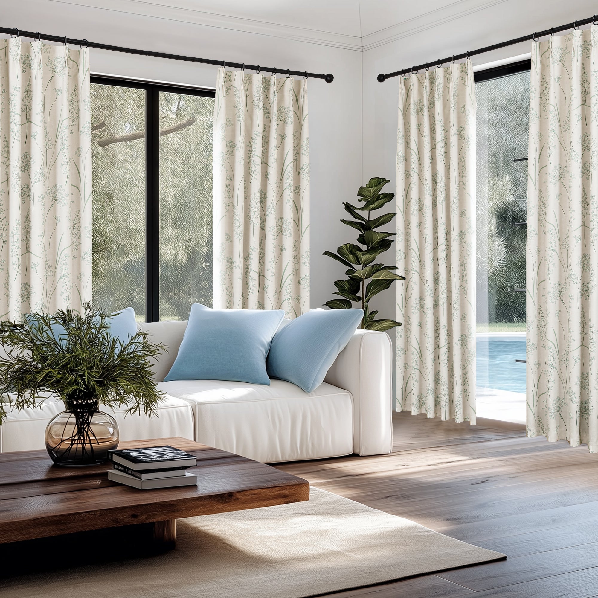 Deconovo Recycled Blackout Curtains, Pinch Pleat, 2 Panels