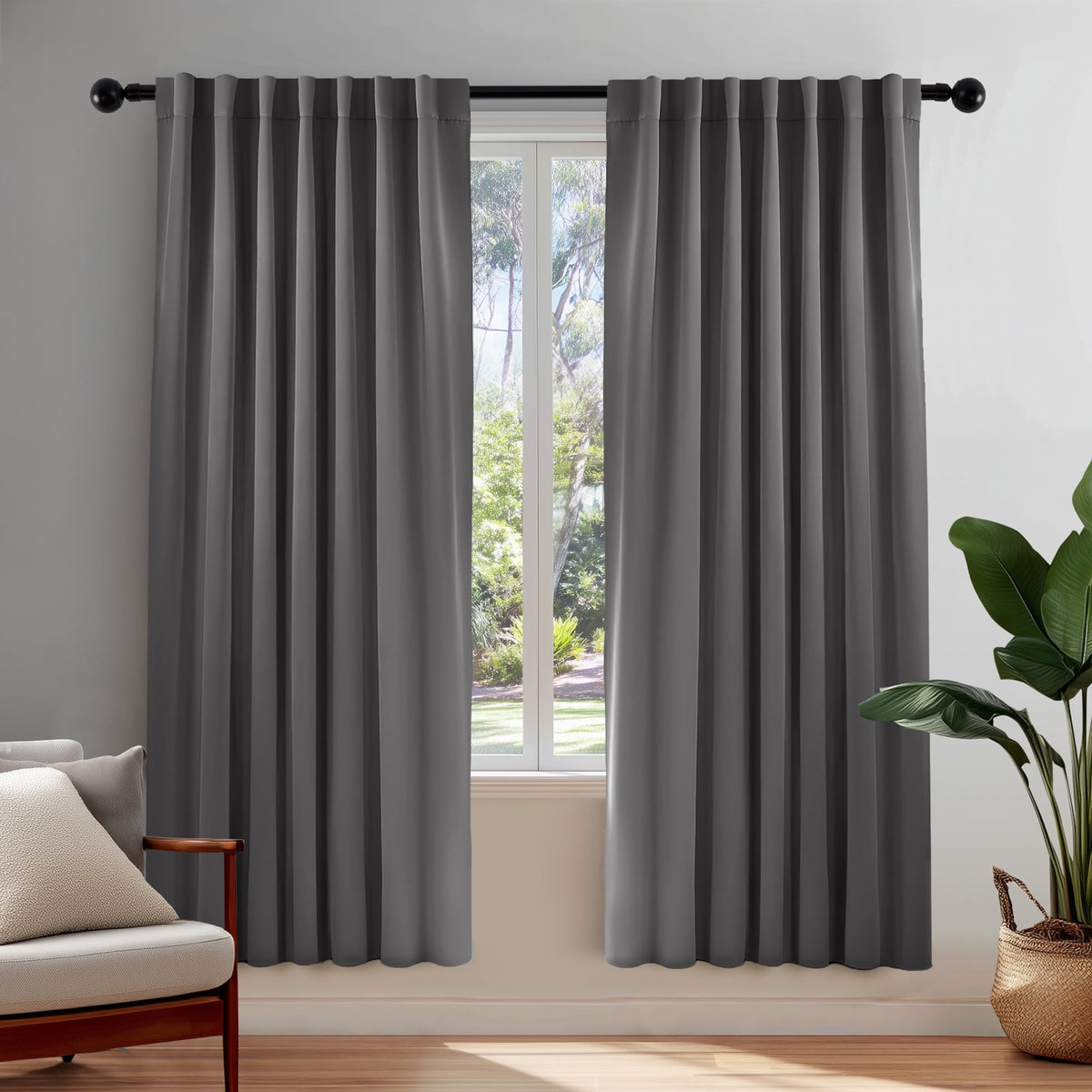 ZOPZO Curtains & Valances, Dark Gray