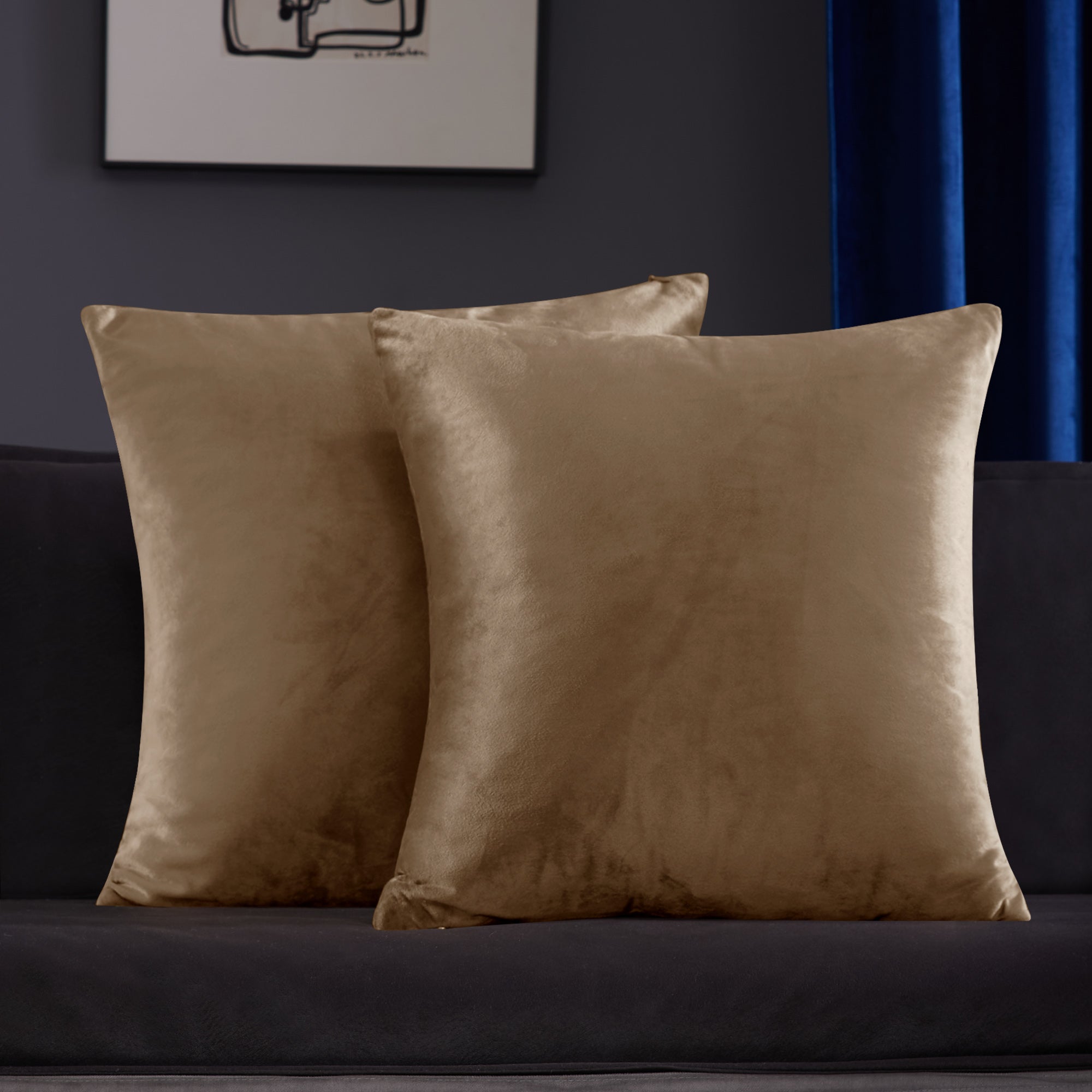 Deconovo Velvet Throw Pillow Covers, 2-Pack – Cover Only, Soft Feel