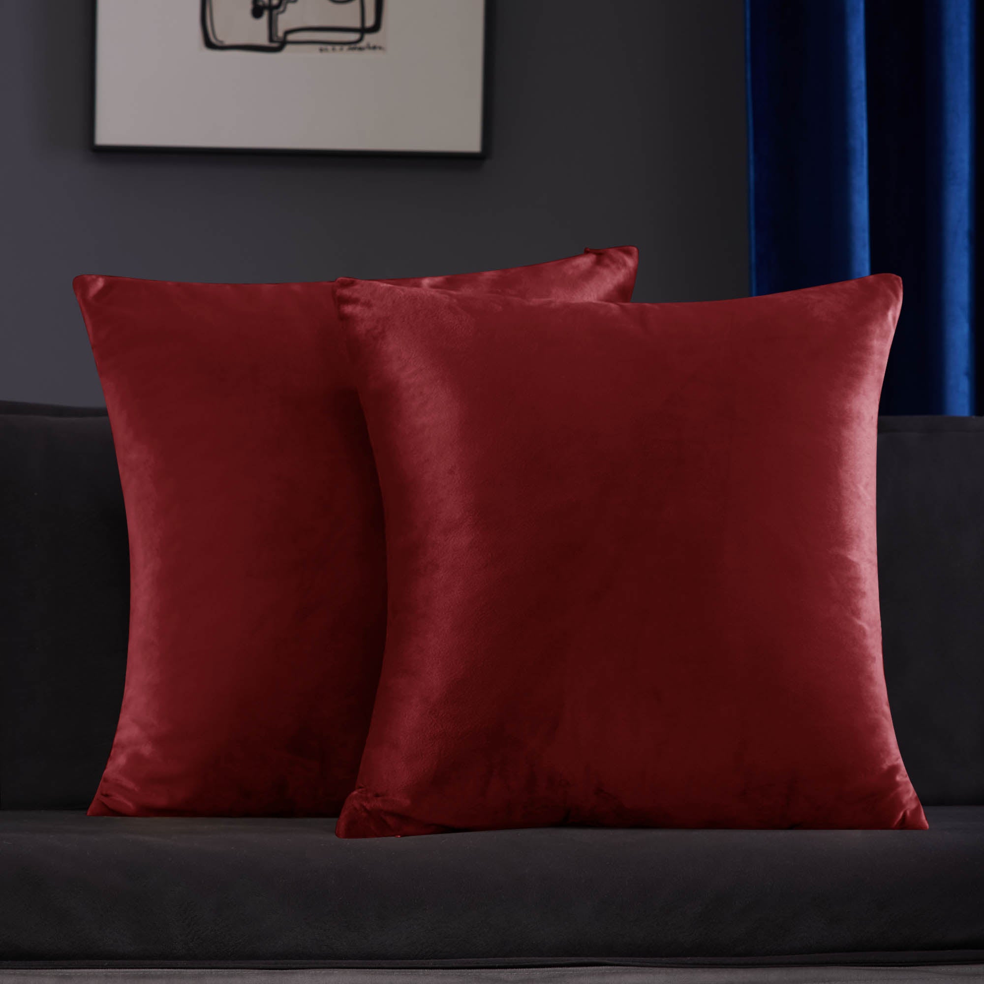 Deconovo Velvet Throw Pillow Covers, 2-Pack – Cover Only, Soft Feel
