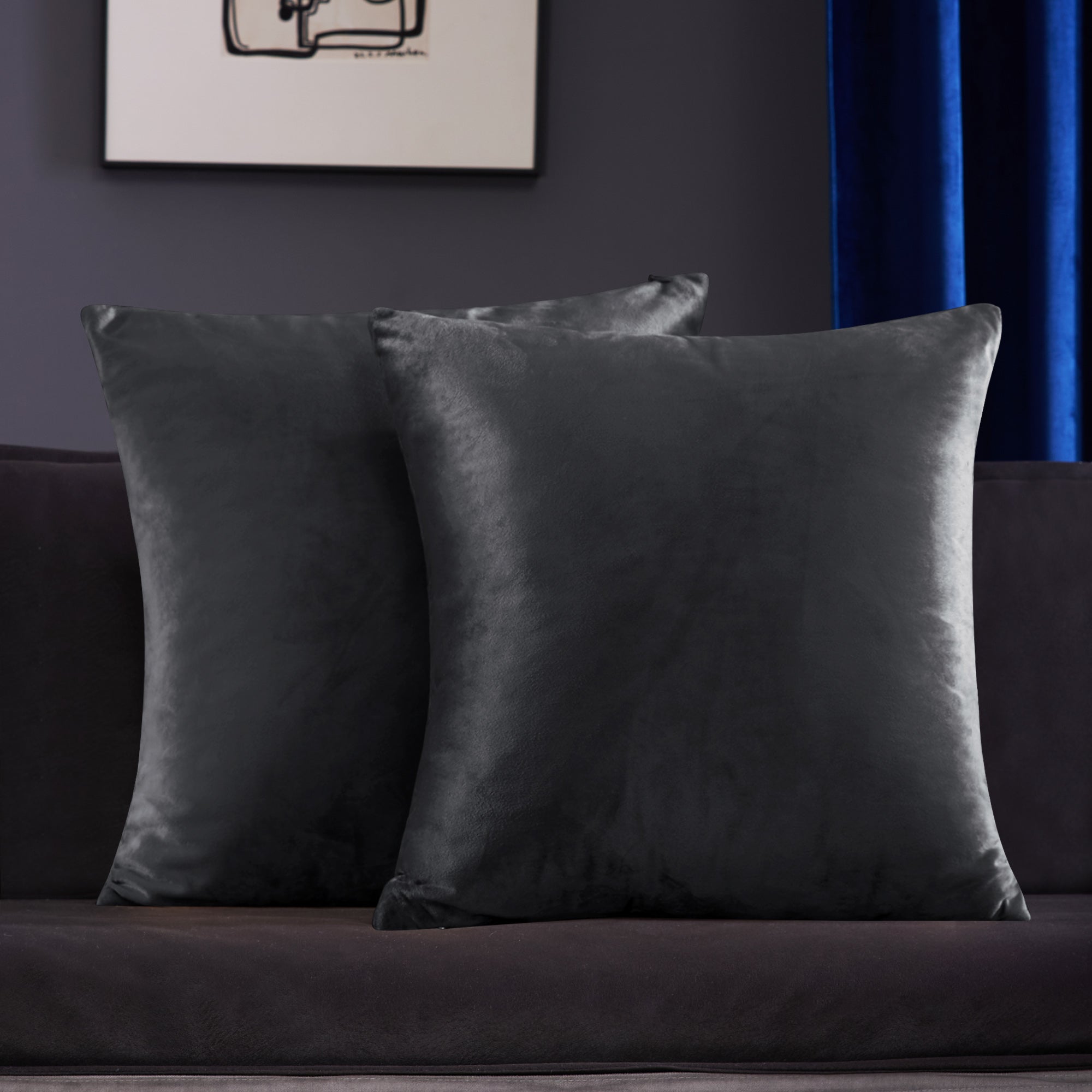 Deconovo Velvet Throw Pillow Covers, 2-Pack – Cover Only, Soft Feel