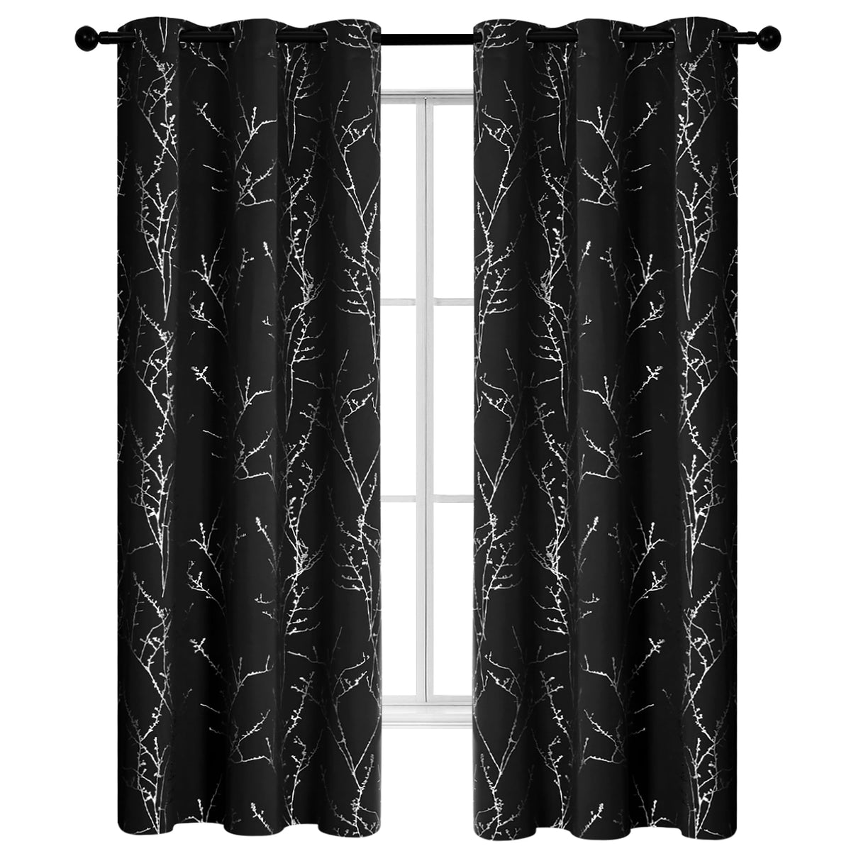 ZOPZO Curtains & Valances, Black