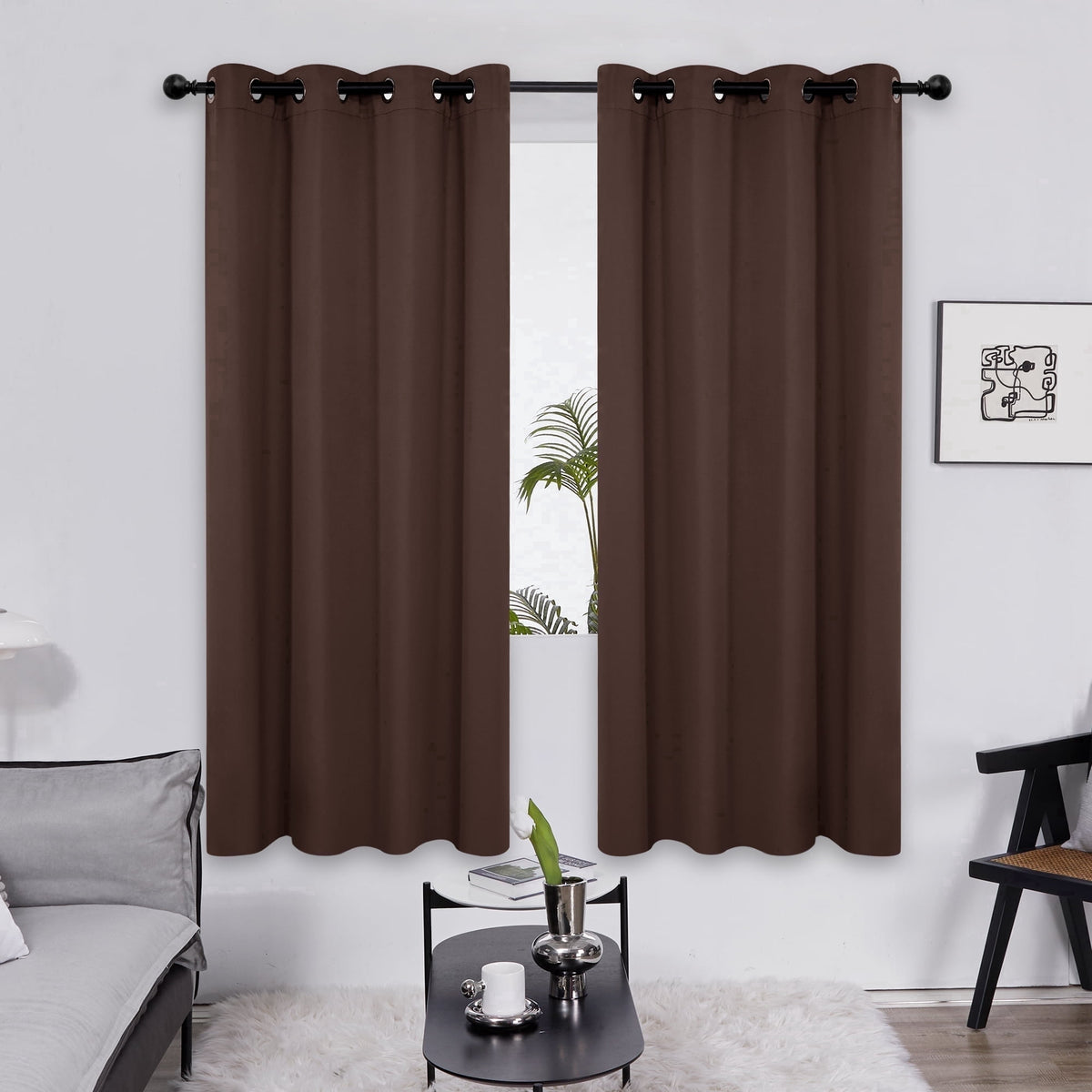 ZOPZO Curtains & Valances, Chocolate