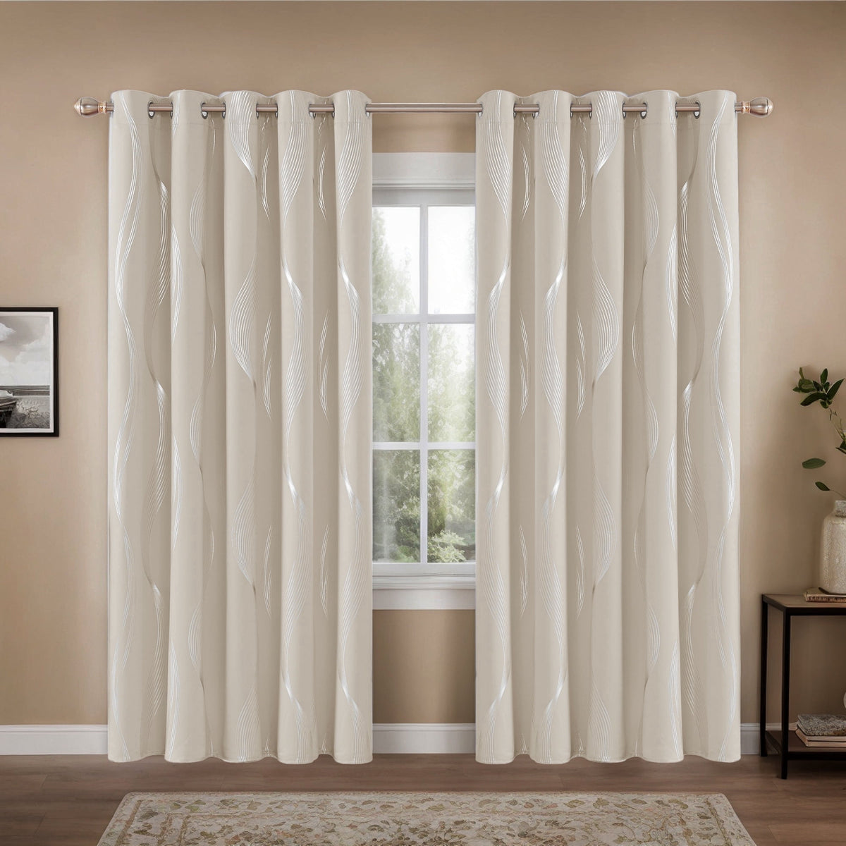 ZOPZO Curtains & Valances, Light Beige