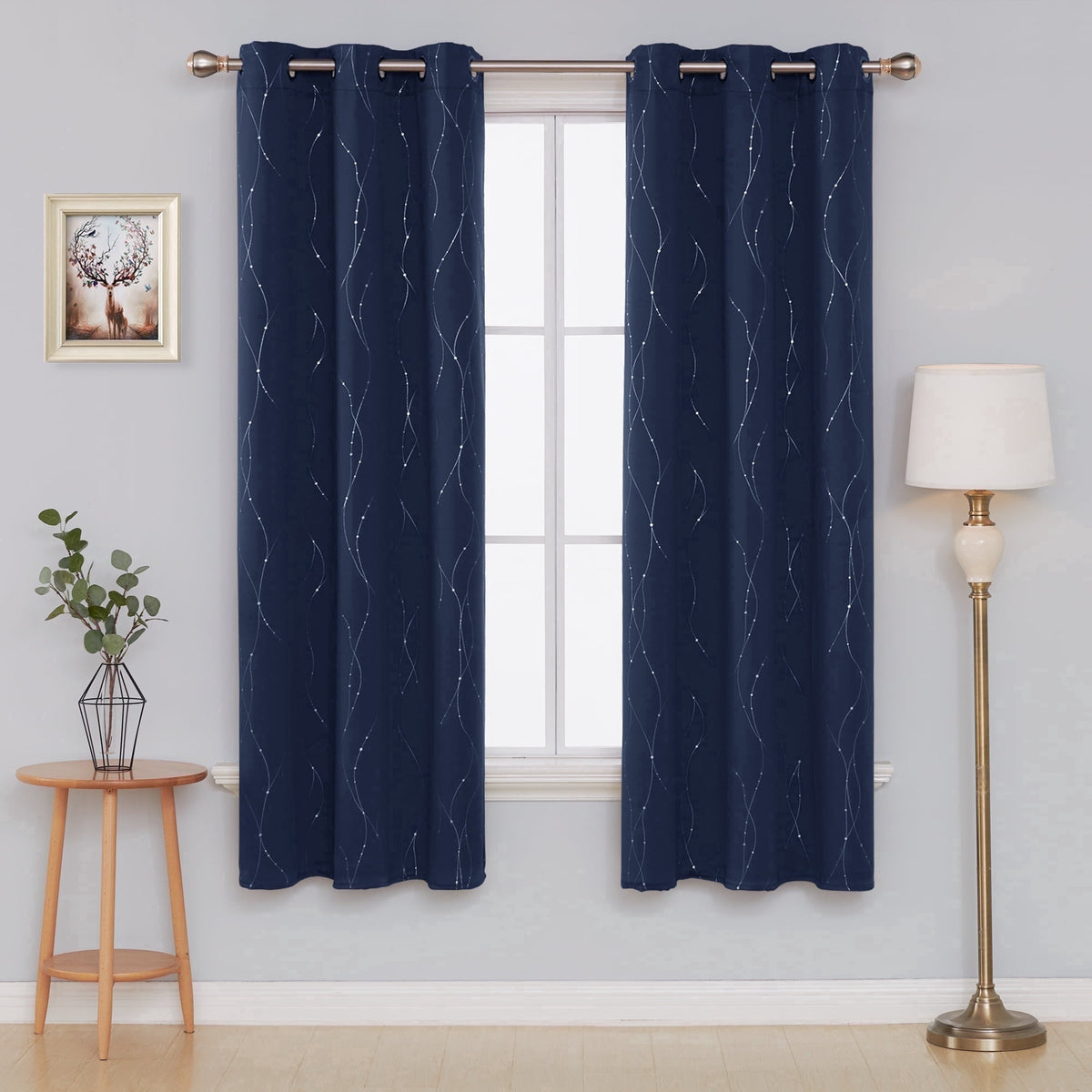 ZOPZO Curtains & Valances, Navy Blue