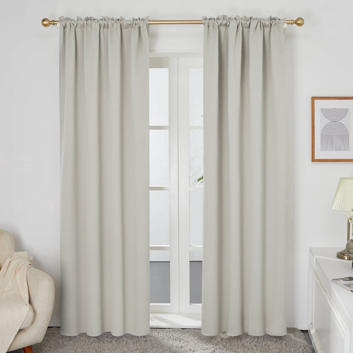 ZOPZO Curtains & Valances, Light Beige