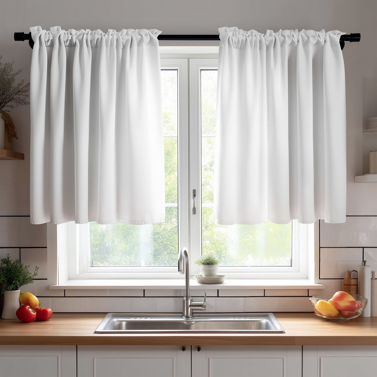 ZOPZO Curtains & Valances, Pure White