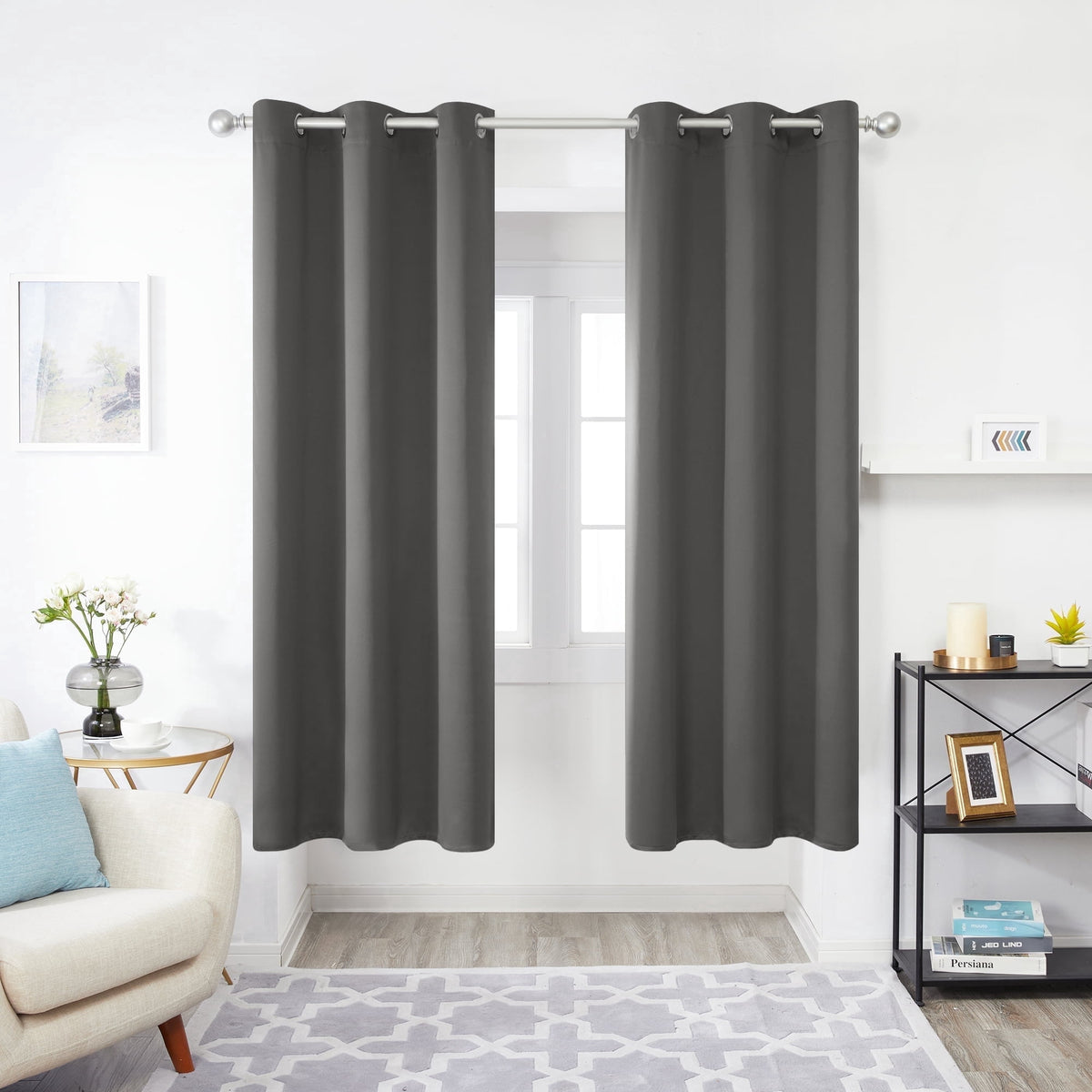 ZOPZO Curtains & Valances, Light Gray