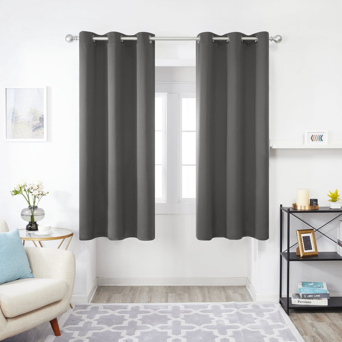 ZOPZO Curtains & Valances, Light Gray